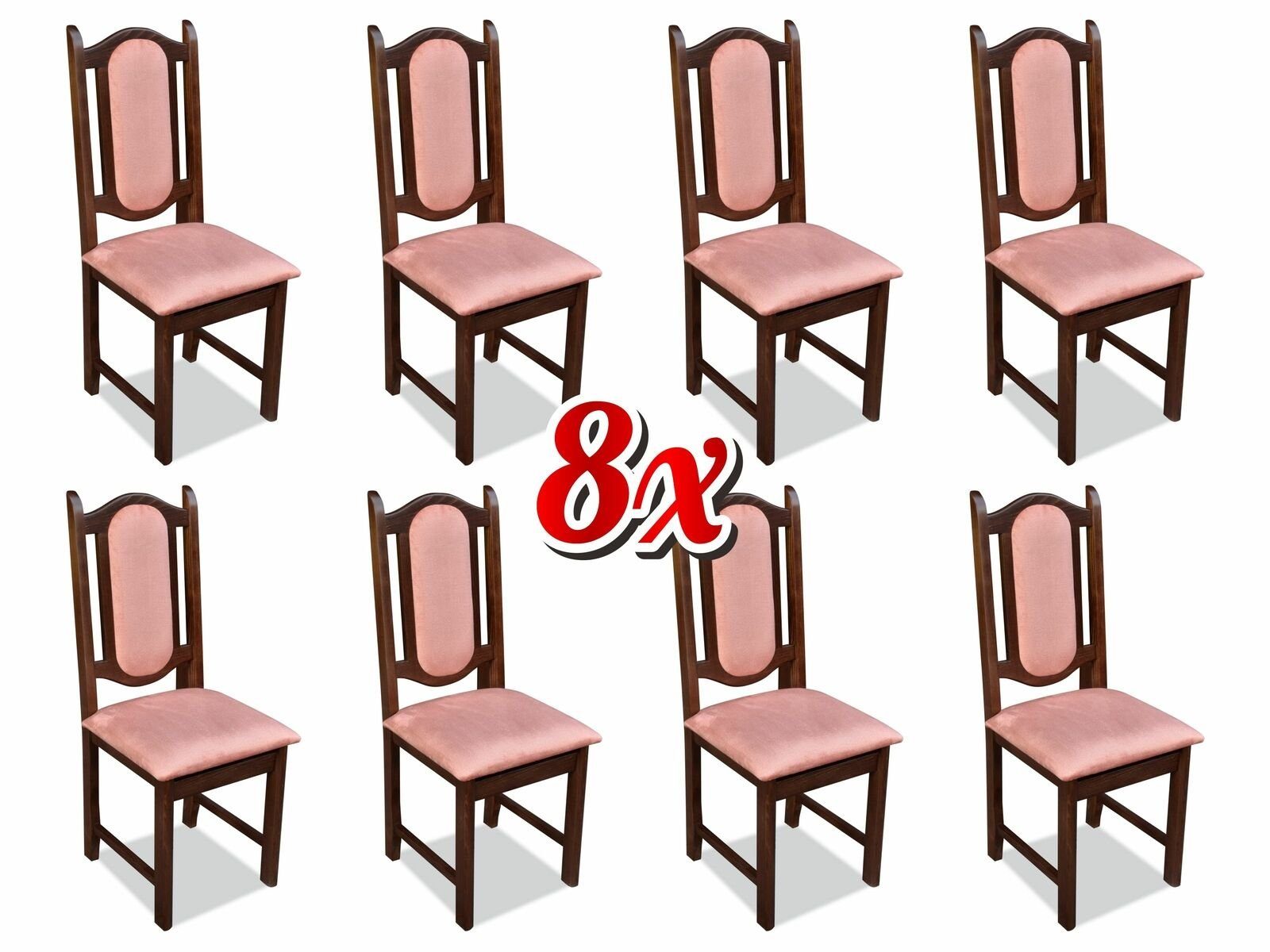 JVmoebel Stuhl, Set 8x Stuhl Designer Lehnstuhl Polster Stühle Gastro Esszimmer Textil Sessel