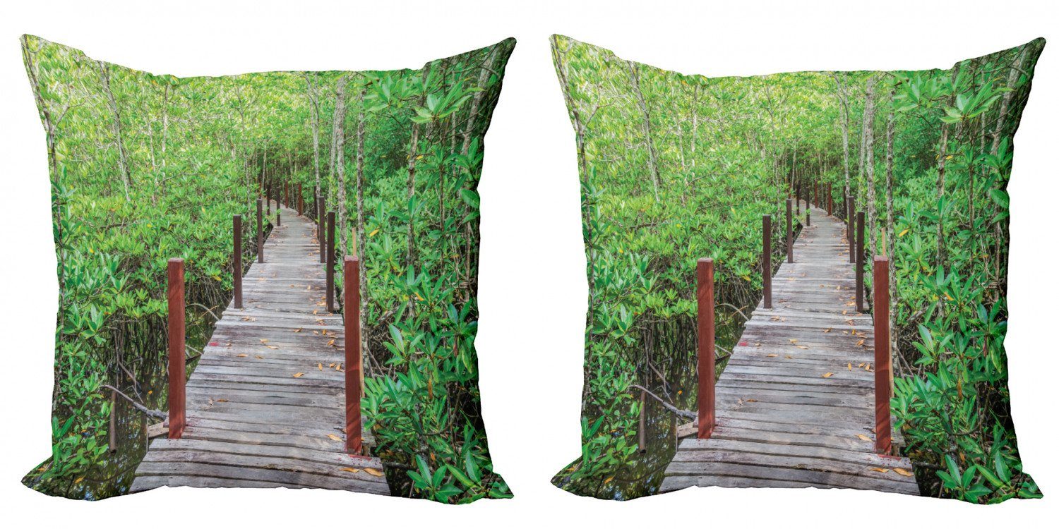 Kissenbezüge Modern Accent Doppelseitiger Digitaldruck, Abakuhaus (2 Stück), Strand Pathway Lange Holzbrücke