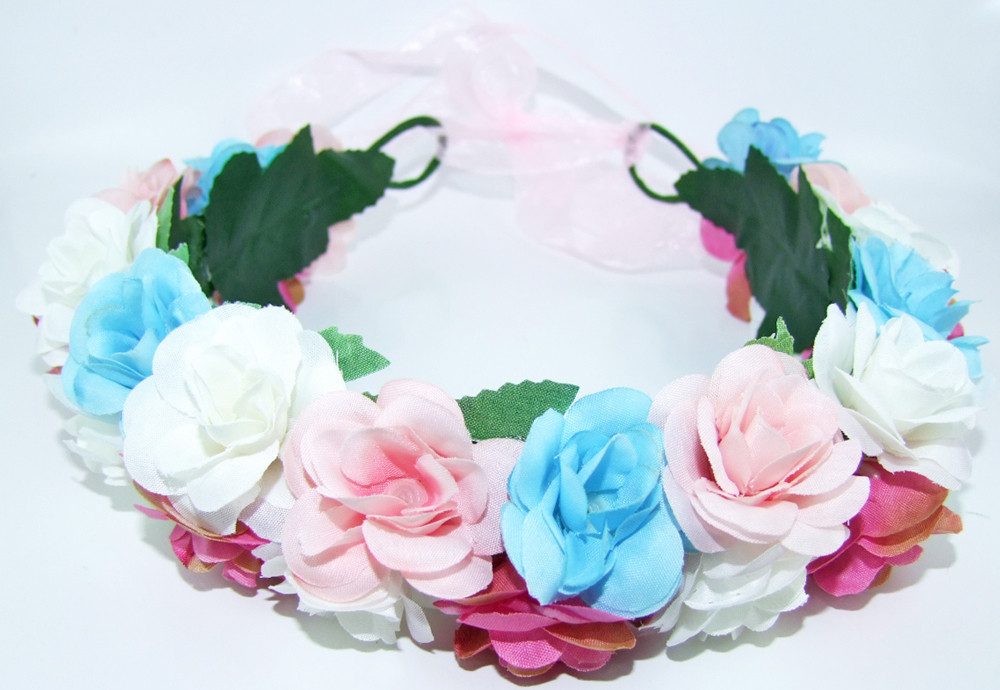 Trachtenland Haarreif Blumenkranz zum binden mit Rosen