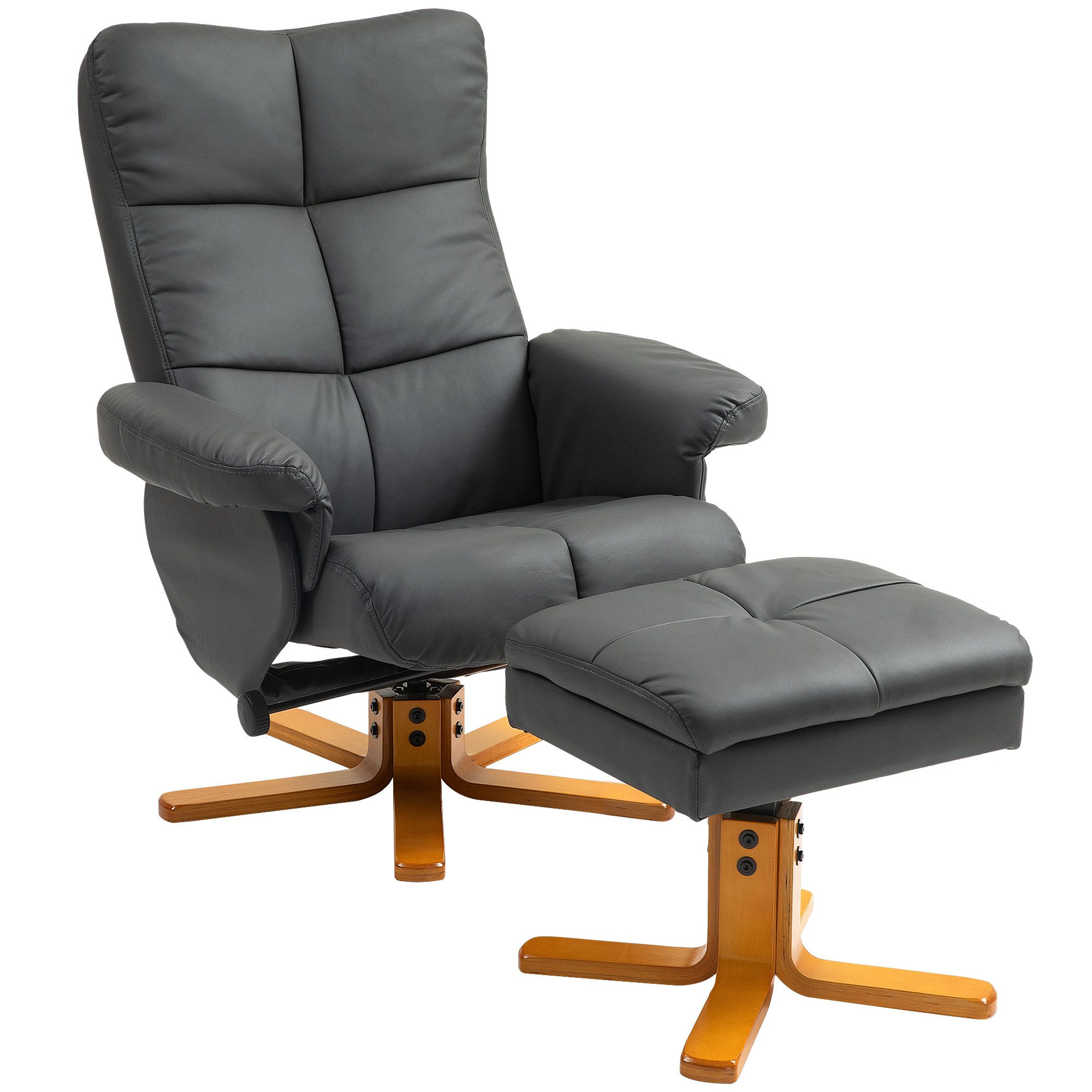 Relaxsessel mit Hocker und Stauraum, mit Liegefunktion