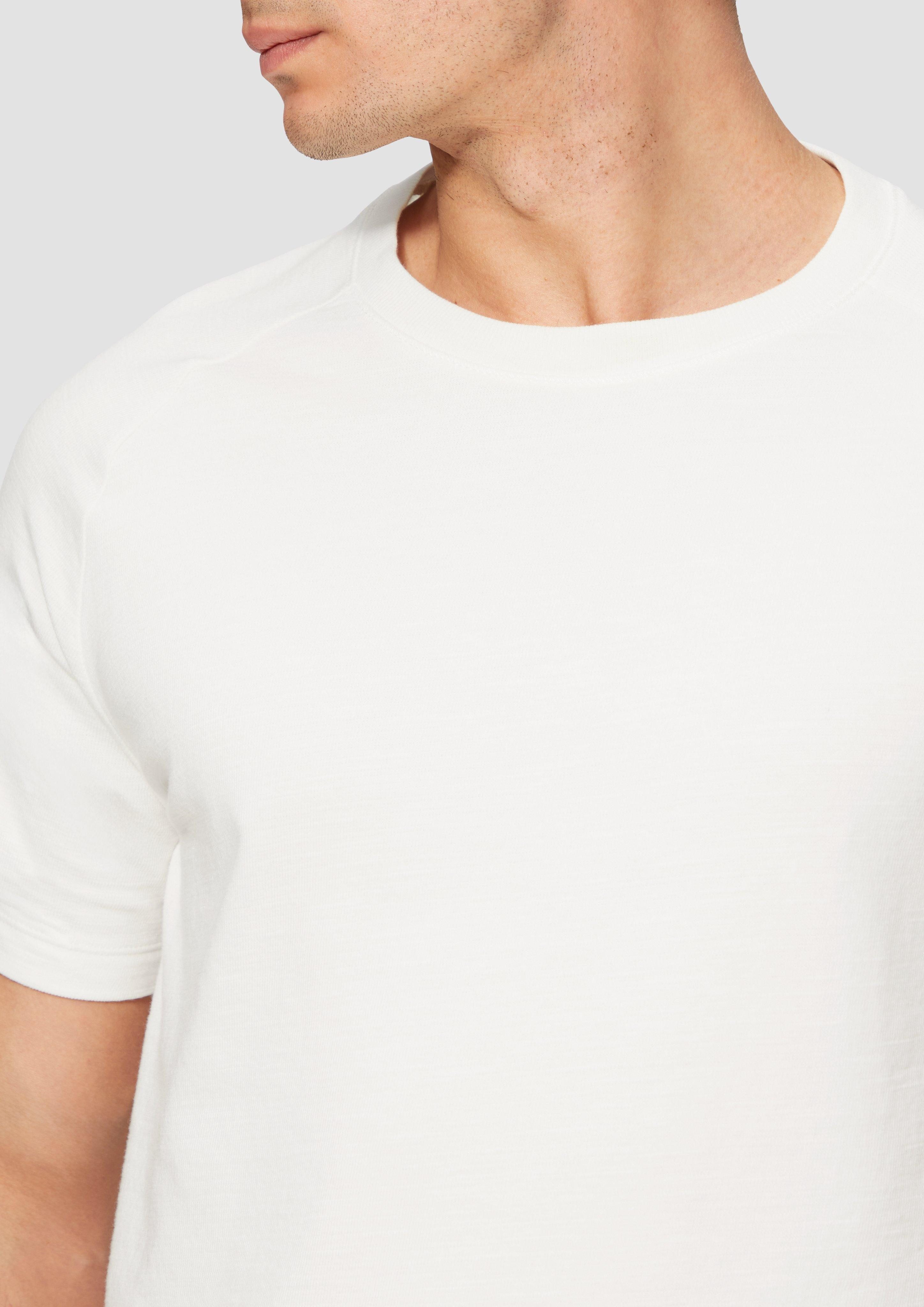 s.Oliver Kurzarmshirt Raglan-Shirt mit Flammgarnstruktur günstig online kaufen