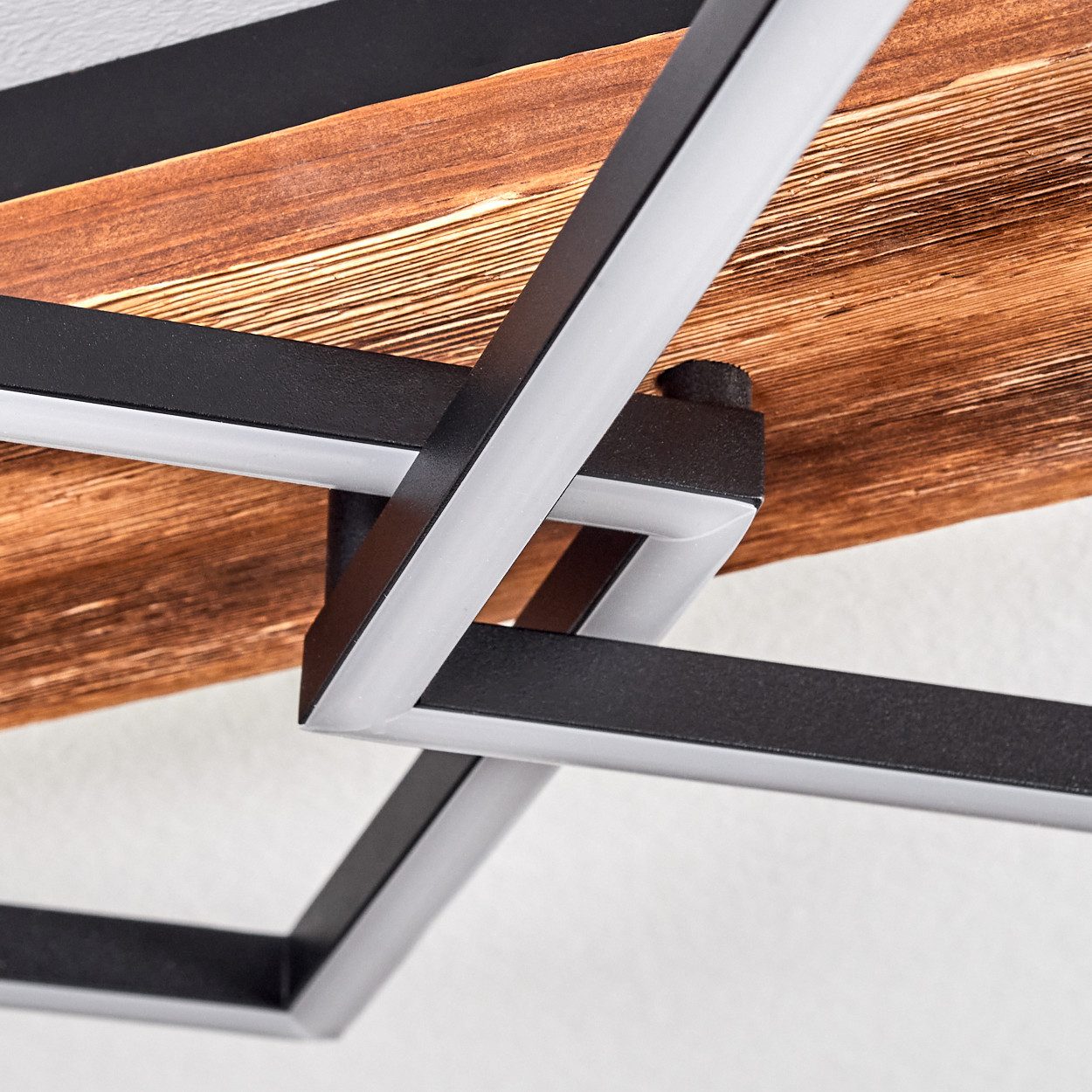 hofstein Deckenleuchte Deckenlampe aus Metall/Holz/Kunststoff in Dunkelbraun/Schwarz/Weiß, ohne Leuchtmittel, 3000 Kelvin, Leuchte im modernen Design, 42W, 5400 Lumen, 3000 Kelvin