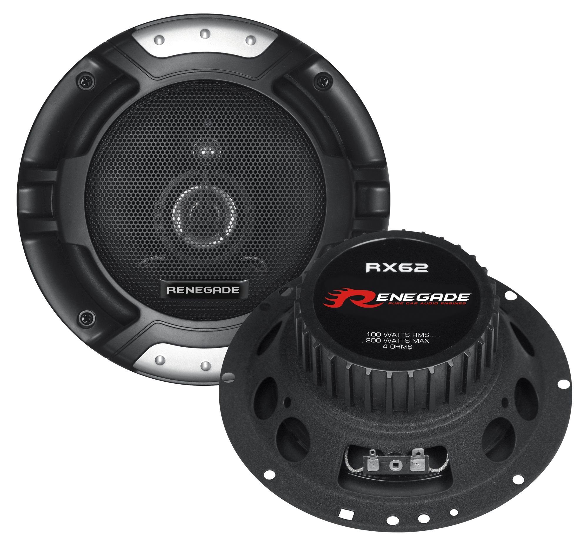 Renegade RX62 16,5cm 2-Wege Lautsprecher Koaxial-System Auto-Lautsprecher (100 W, Renegade RX-62 - 16,5cm 3-Wege-System Lautsprecher)