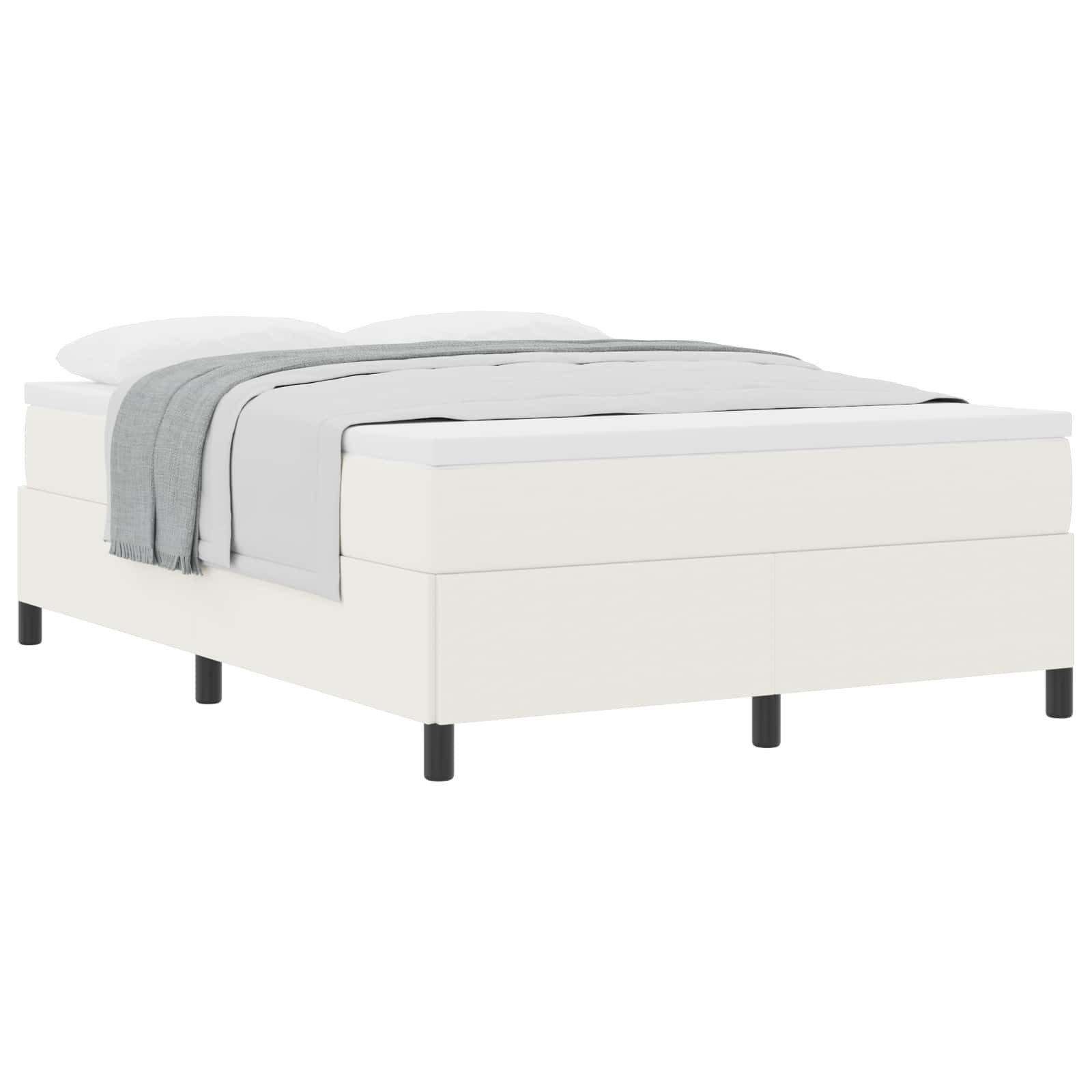 vidaXL Bett Boxspringbett Creme 160 x 200 cm Cordstoff (1-tlg)