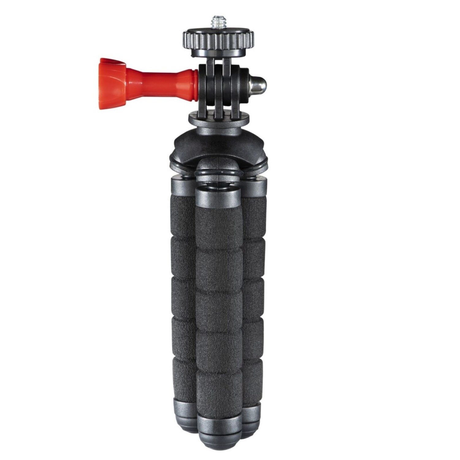 Hama Flex Flexibles Mini-Stativ 14cm Tripod Schwarz Kamerastativ (Beine mit 360°-Biegung Kamera 1/4" Anschluss und für GoPro ActionCam)