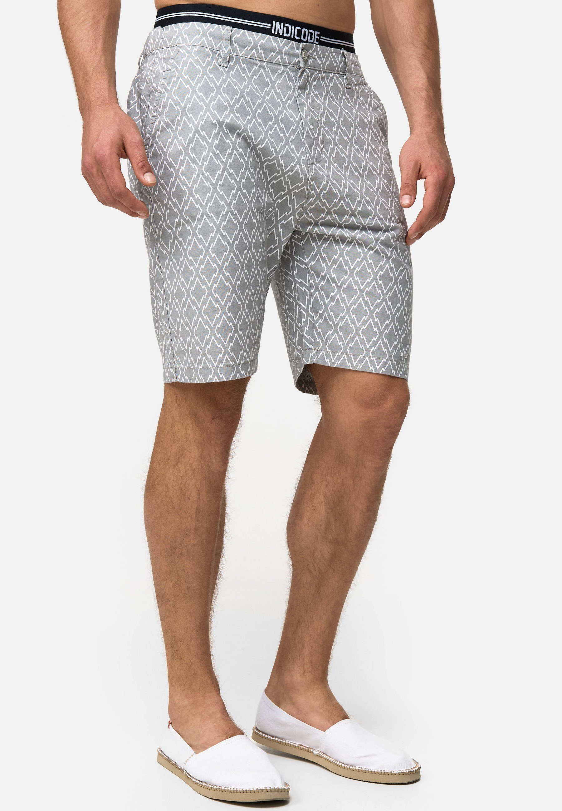 Indicode Chinoshorts Apostolis mit geometrischen Muster günstig online kaufen