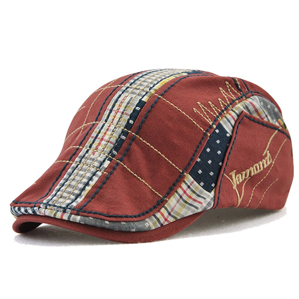 Sporty Flat Cap Gatsby Retro Patch II Schirmmütze mit Schirm Schiebermütze