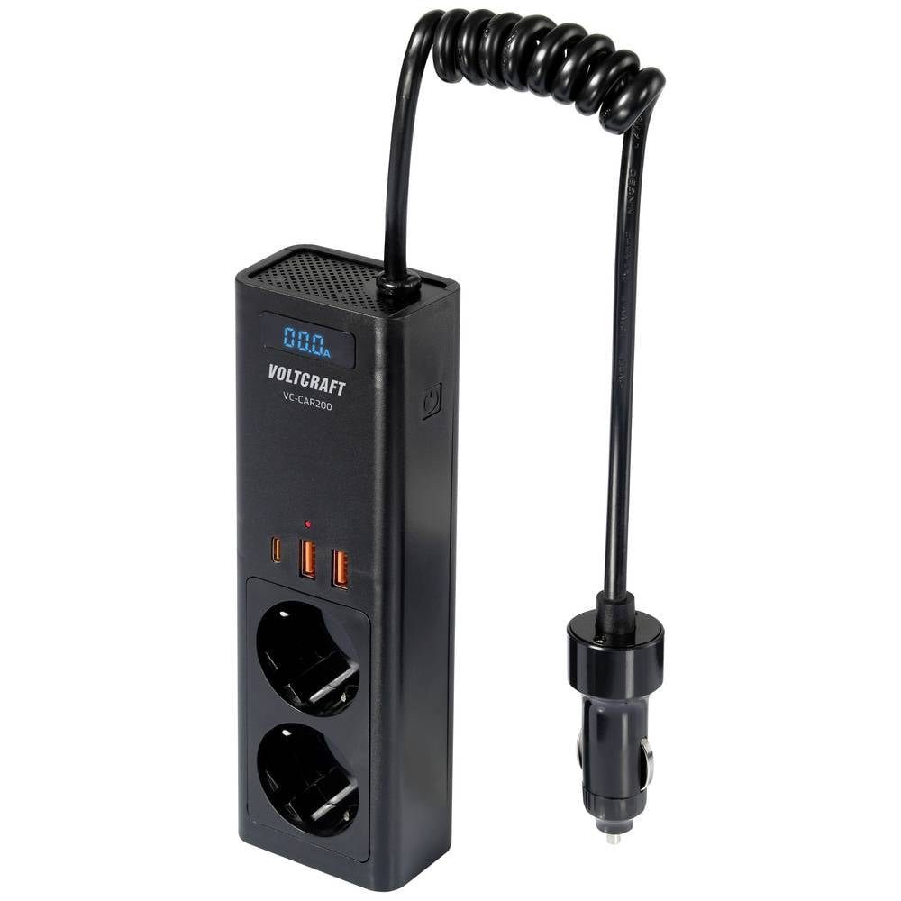 VOLTCRAFT Wechselrichter Kfz-Wechselrichter 12V DC auf 230V AC 200W mit USB VC-14158500