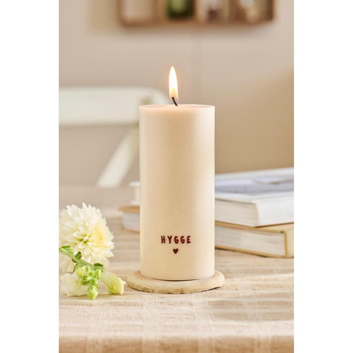Ib Laursen Tafelkerze Ib Laursen Stumpenkerze Hygge Graunatur Rustic-Brown (15x6,8cm)
