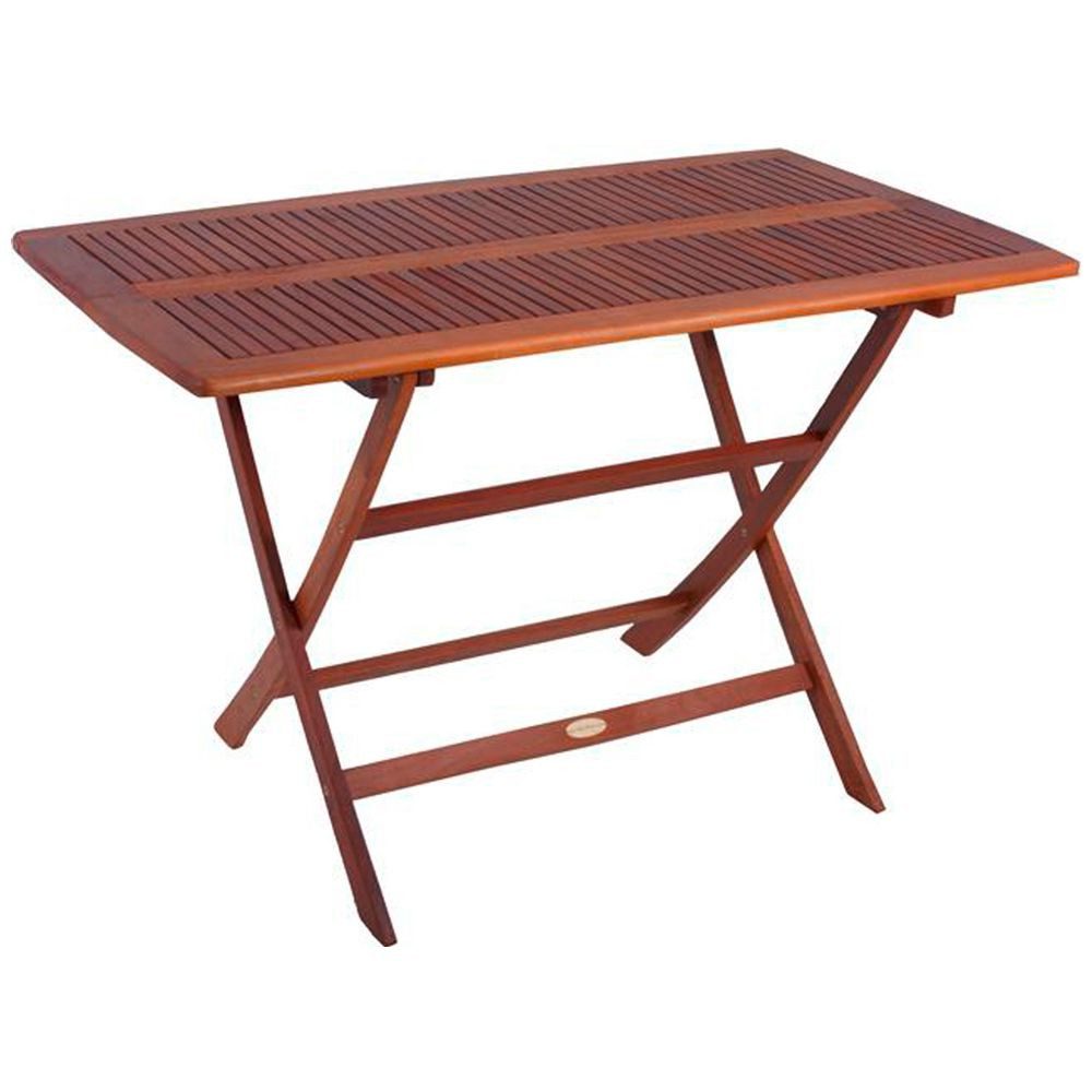 Lomadox Gartentisch HGA-120, Klapptisch rechteckig aus Eukalyptusholz geölt, ca. 120x74x70 cm