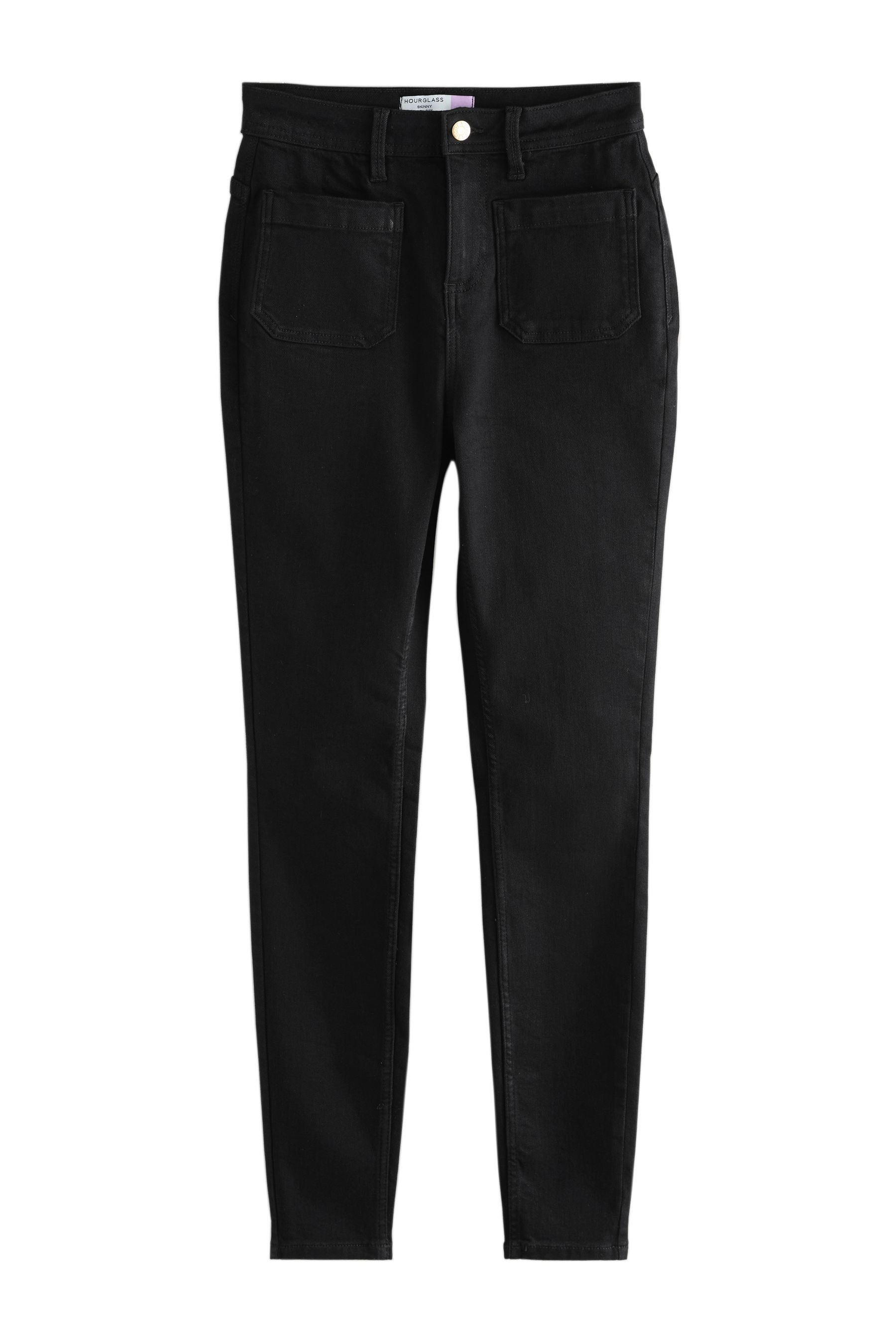 Skinny-fit-Jeans Skinny Fit Sanduhr-Hochbundjeans mit Tasche