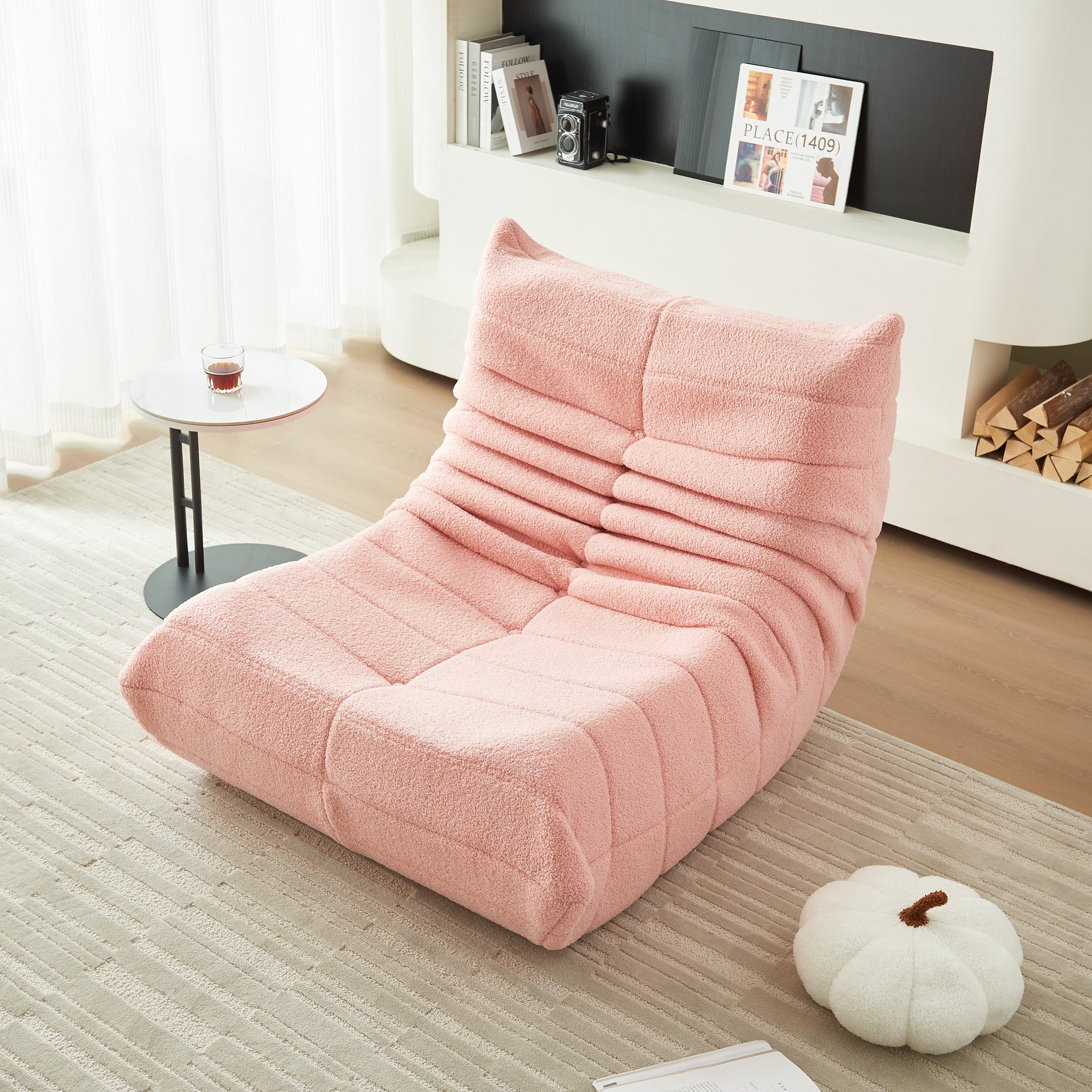 REDOM Sitzsack Einzelsofa, Wohnzimmer Sofa, Loungesessel, Interne rahmenlose Struktur (Teddyfleece+Schaumstoff mit hoher Dichte, 36.00x40.00x28.30"(LxWxH), Produkt als komprimierte Verpackung)
