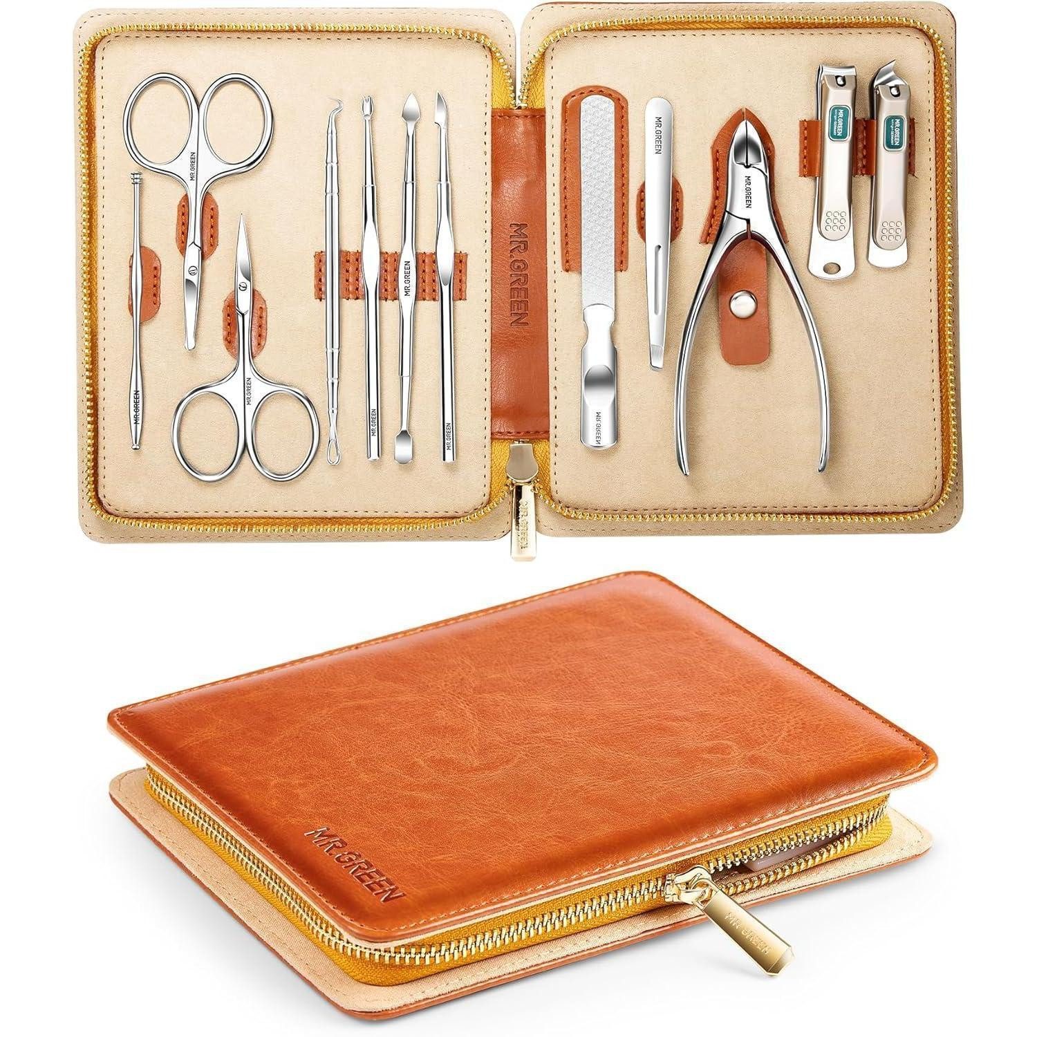 LuxusKollektion Nagelknipser-Set Maniküre Pediküre Set 12 in 1 Nagelknipser Prämie Edelstahl Profi Kit