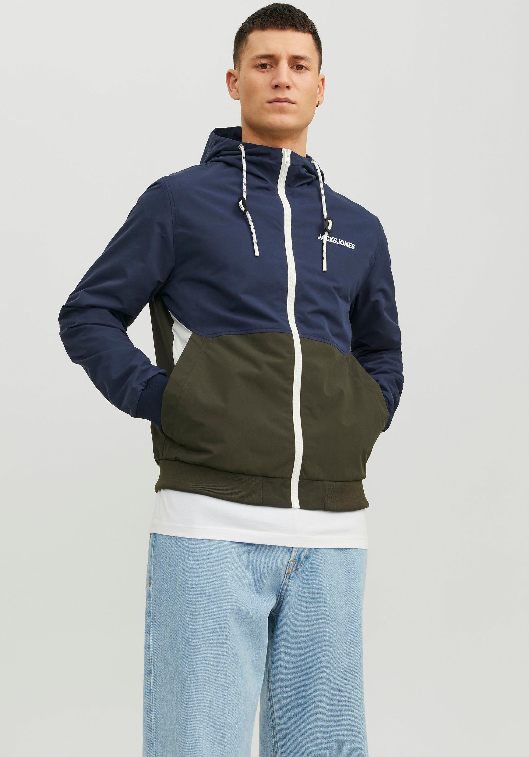 Jack & Jones Blouson JJERUSH HOOD BOMBER NOOS Navy Blazer