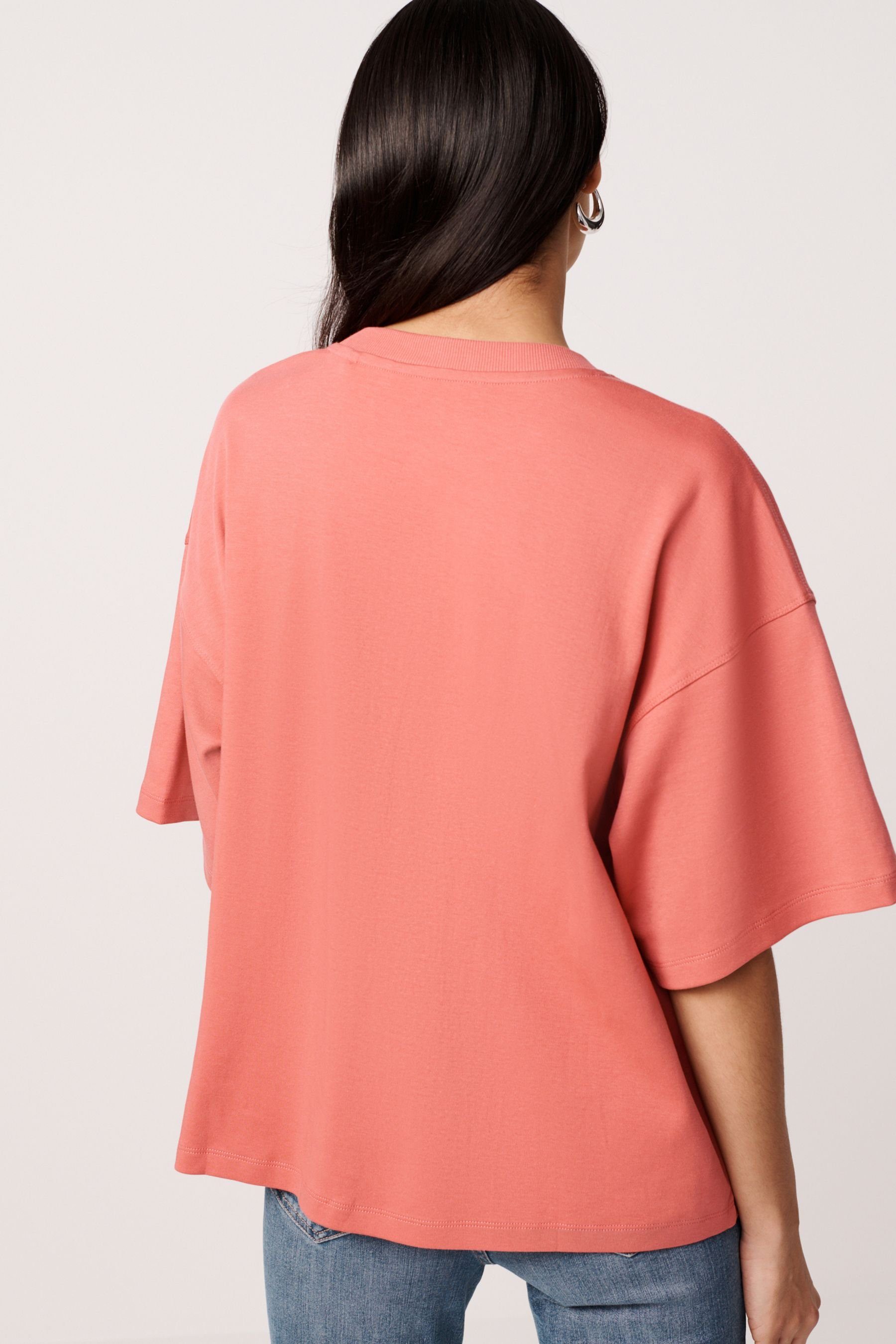 Next T-Shirt Kastiges Relaxed Fit Oversized-T-Shirt, günstig online kaufen