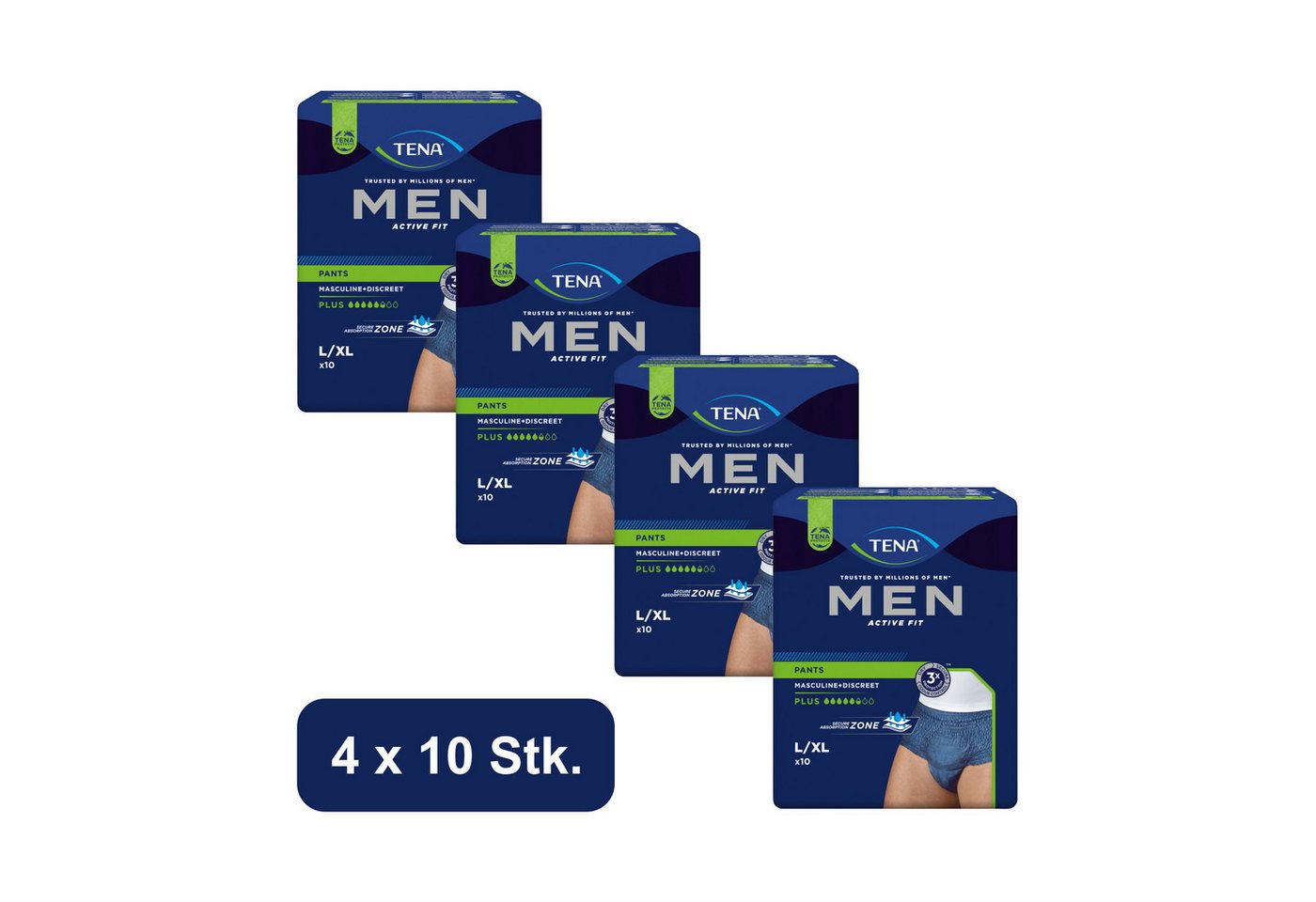 TENA Inkontinenz-Pants TENA MEN - Active Fit - Pants Plus - Blau, L/XL Gr., 40-St.