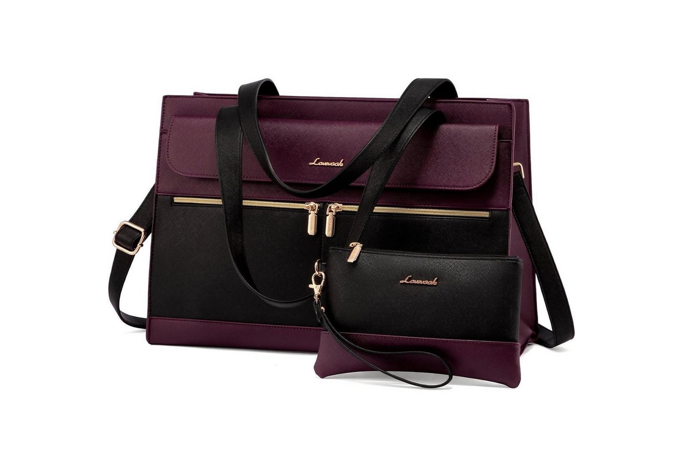 LuxusKollektion Laptoptasche Laptoptasche Damen 17,3 Zoll Elegant Handtasche Violett