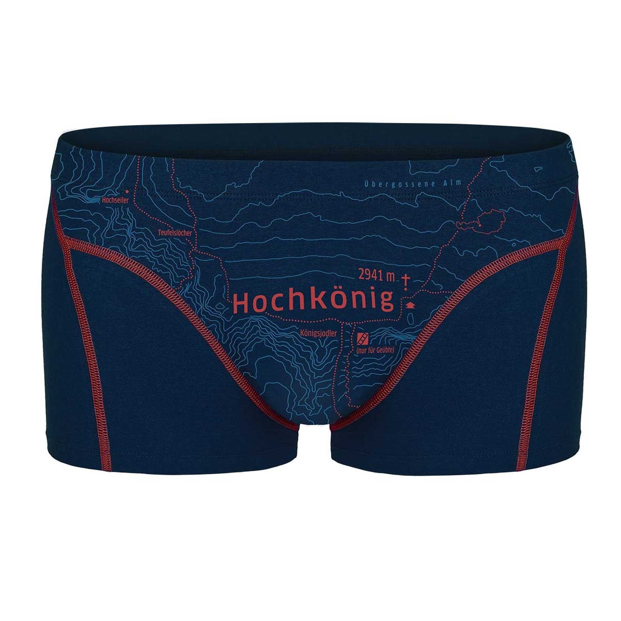 Hochkönig Ein - (Tiefblau) Fleck Print, schöner Herren Bio-Baumwolle Shorts, Boxer Boxershorts Erde