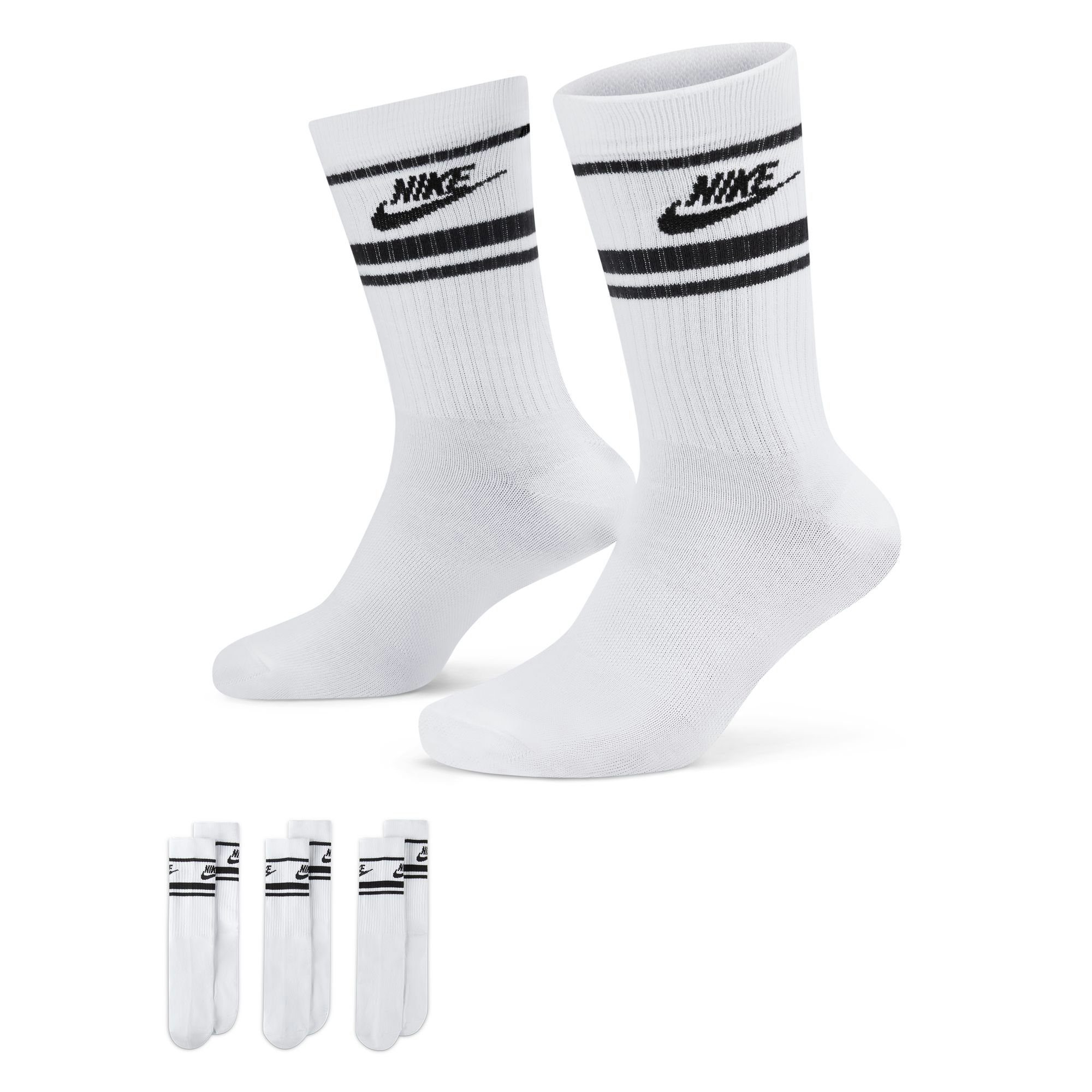 Nike Sportswear Sportsocken Everyday Essential Crew Socks (Pairs) (Packung, 3-Paar) WHITE/BLACK/BLACK