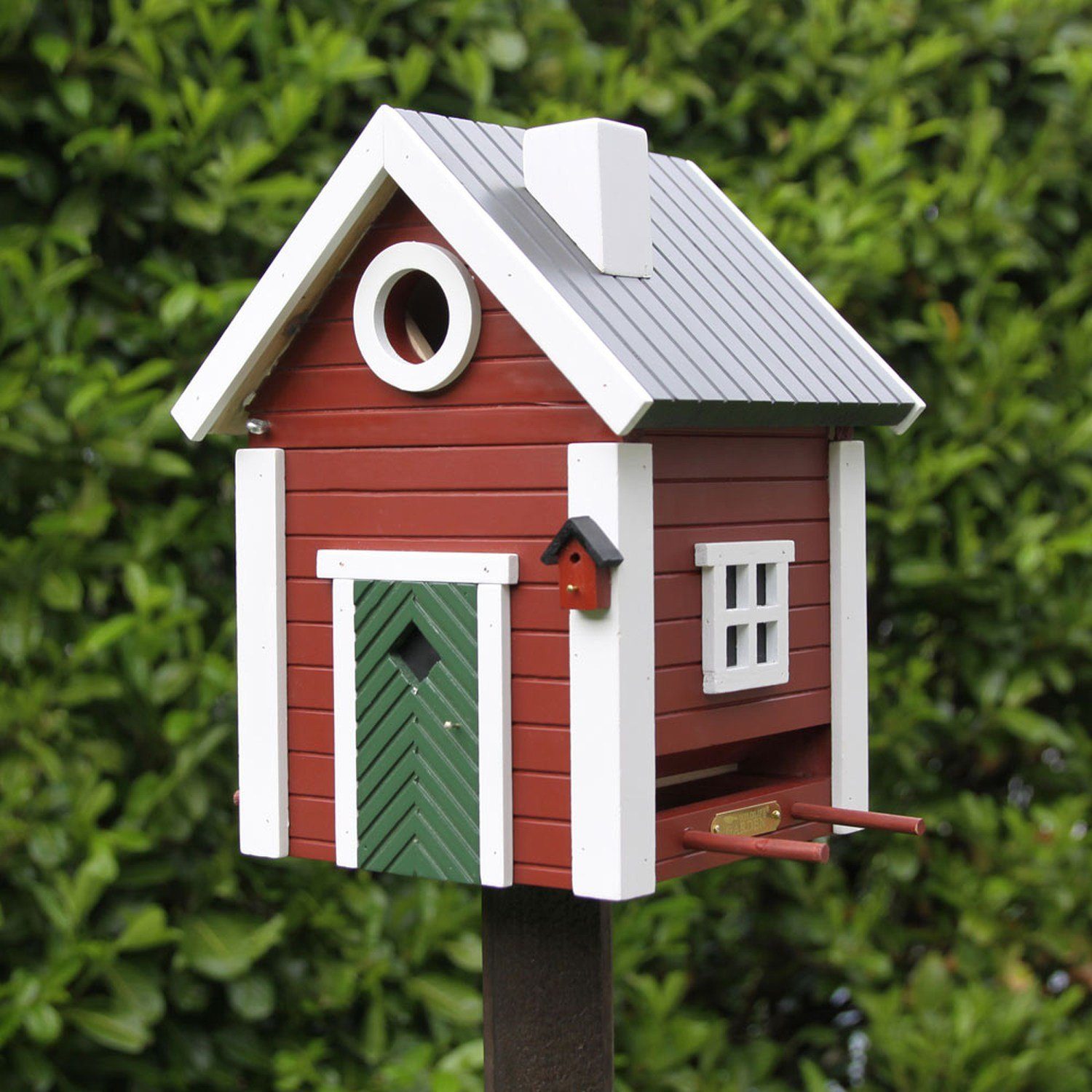 Garden Wildlife Vogelhaus Multiholk Einem & Nistkasten Futterhäuschen rot in