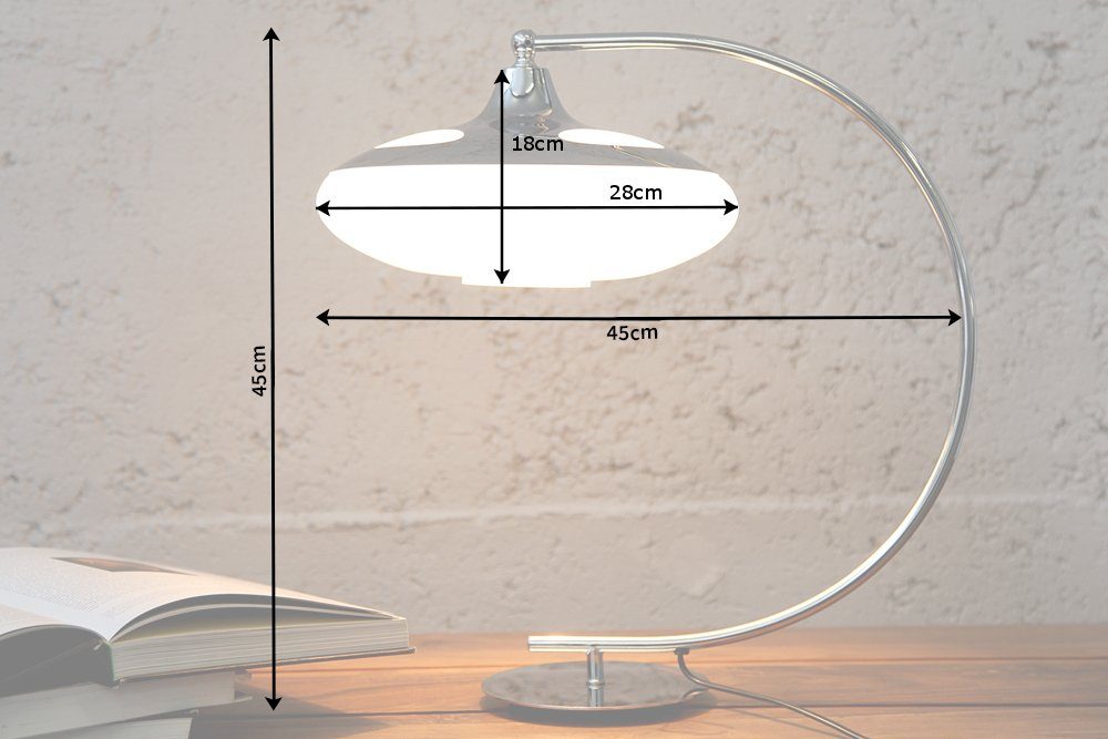 riess-ambiente Tischleuchte LUNA Leuchtmittel, ohne silber, Modern Design LOGO 45cm
