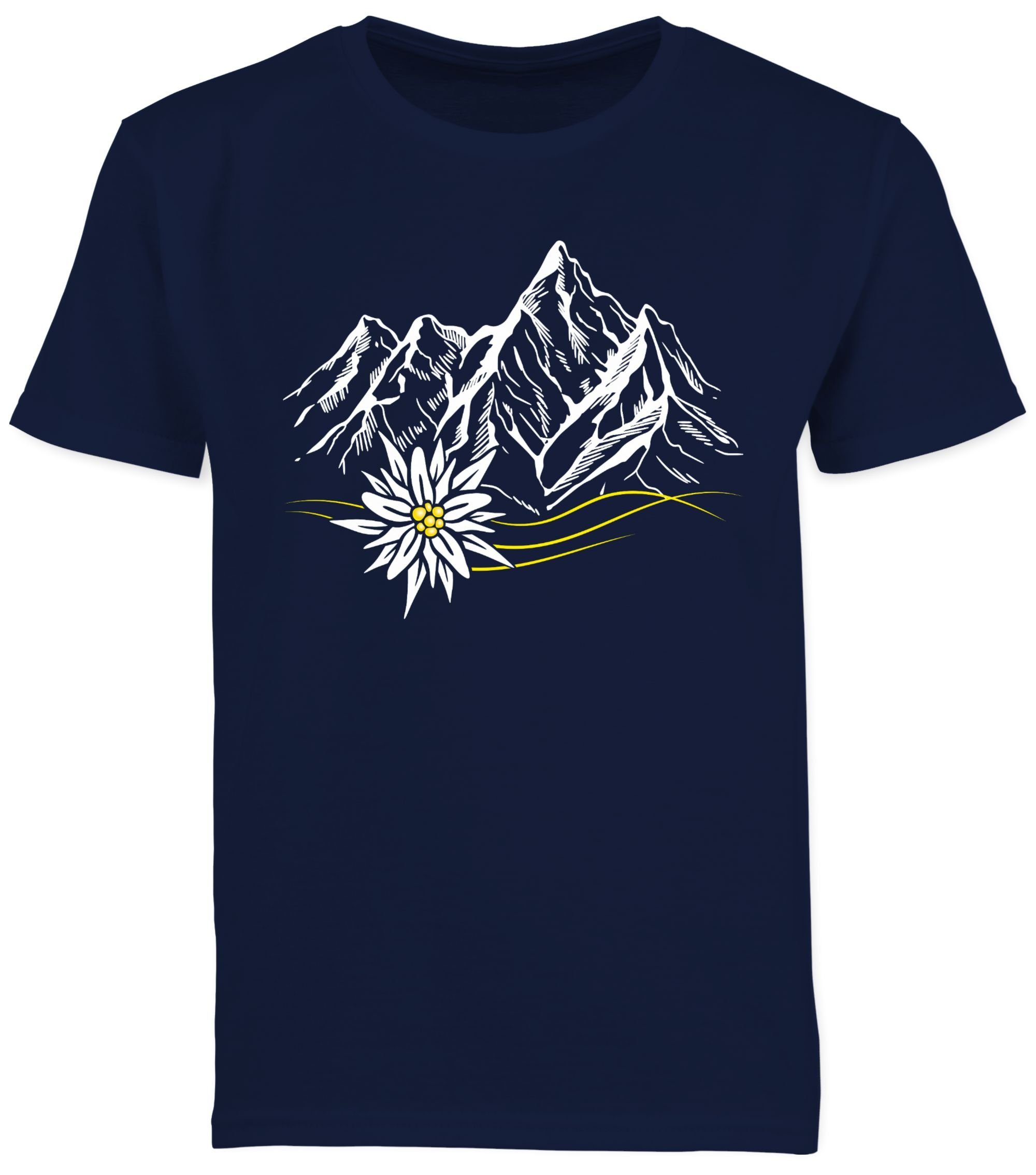 Shirtracer T-Shirt Edelweiß Berge Wandern Wanderlust Berg ruft Alpen (1-tlg) Mode für Oktoberfest Kinder Outfit