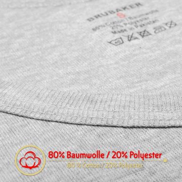 BRUBAKER Unterziehshirt Herren Unterhemd mit Rundhals Auschnitt (Set, 5-St., 5er-Pack) Kurzarm Shirt - T-Shirt zum Unterziehen aus hochwertiger Baumwolle (glatt) - Extra Lang - Rundkragen - Regular Fit- Nahtlos