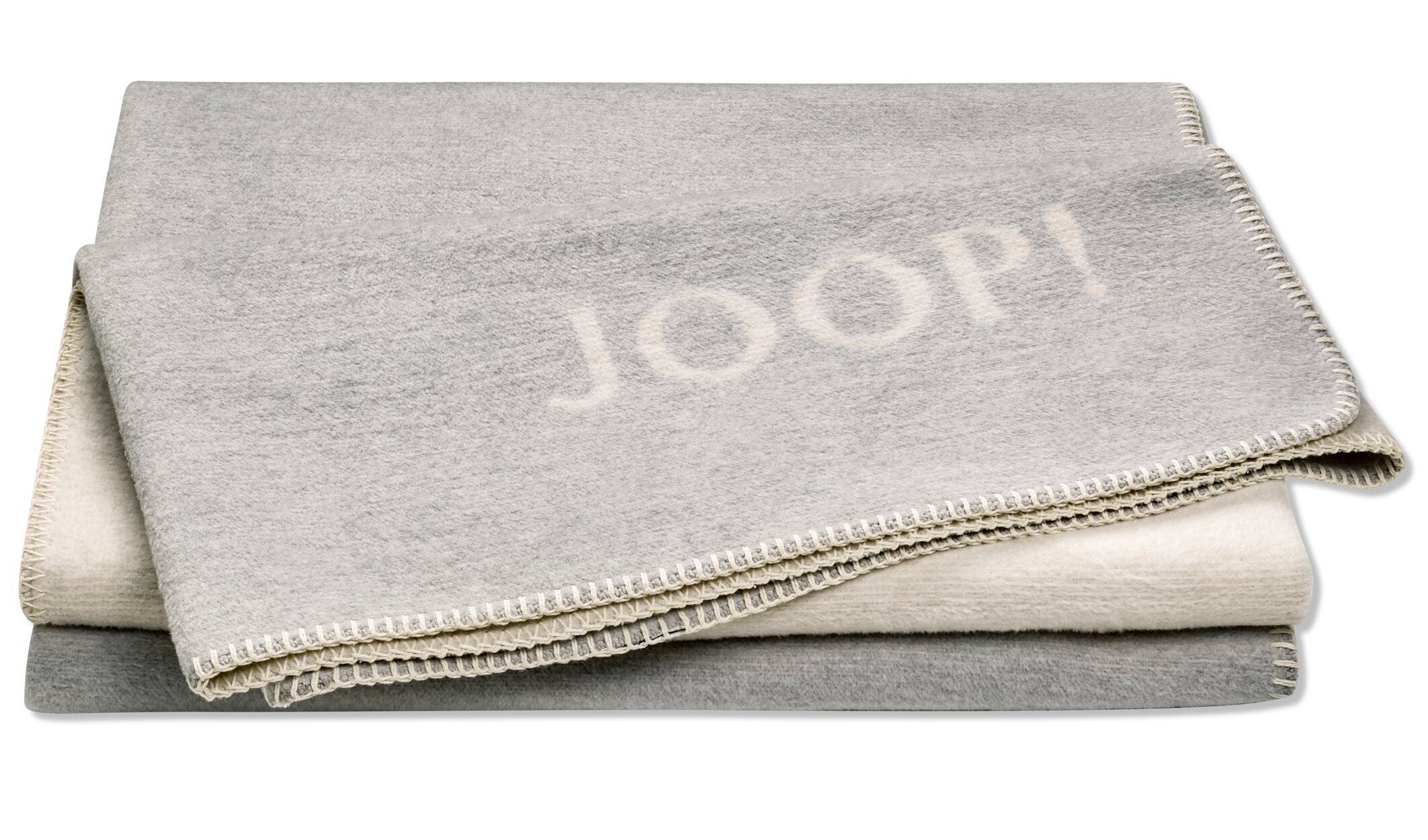 Joop!, MELANGE-DOUBLEFACE LIVING Mit Wohndecke, JOOP! - Logo-Design JOOP! in Doubleface-Optik Wohndecke