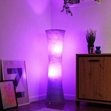 etc-shop LED Stehlampe, Leuchtmittel inklusive, Warmweiß, Farbwechsel, Steh Leuchte dimmbar Textil weiß Fernbedienung Stand Lampe im Set