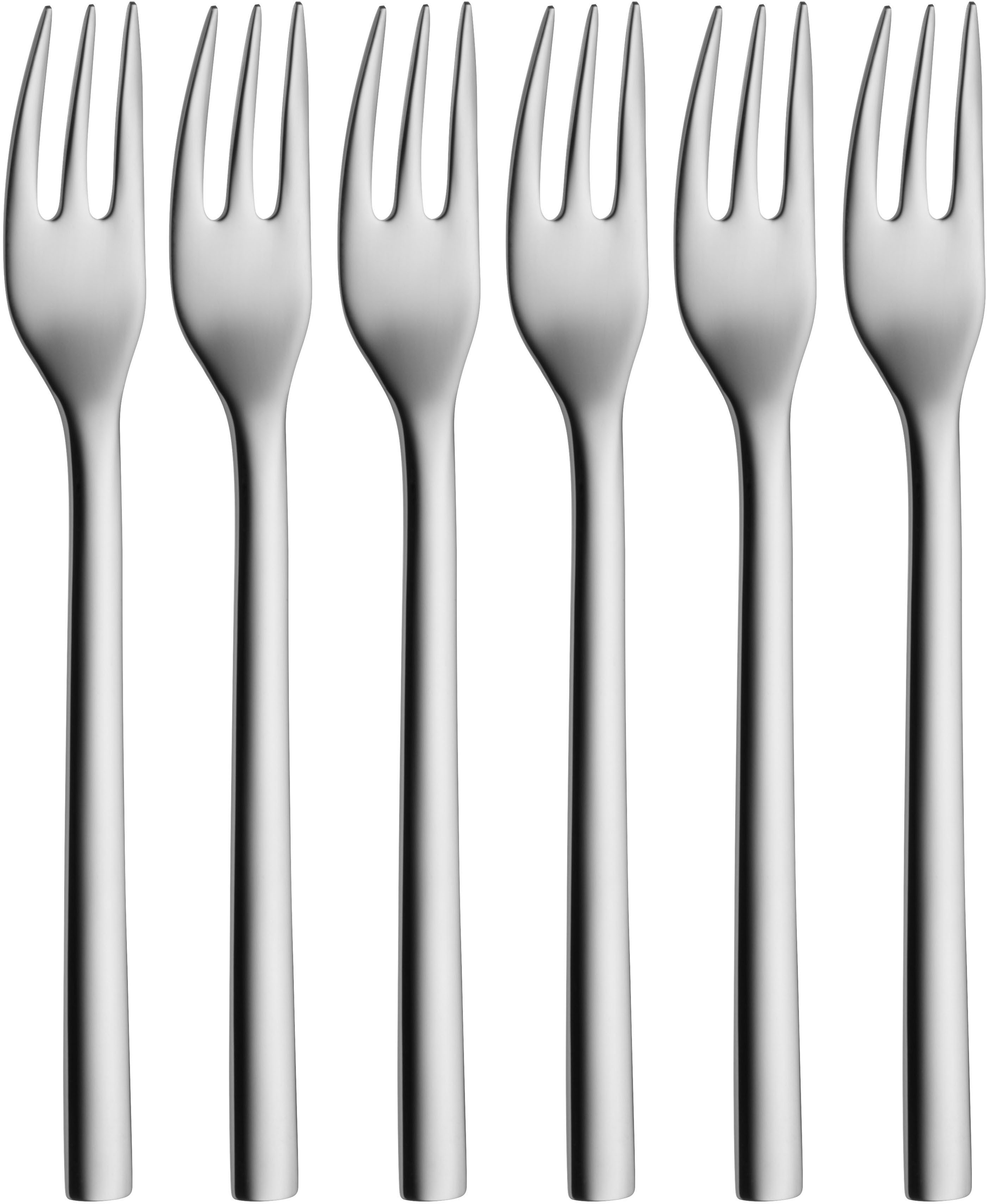 WMF Kuchengabel Nuova (6 Stück), 6-tlg., 16 cm, Cromargan Edelstahl rostfrei 18/10, Geschenkverpackung