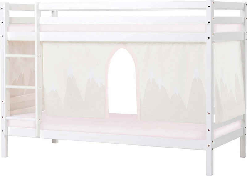 Hoppekids Etagenbett Winter Wonderland (Set, 4-St., Bett, Vorhang und zwei Matratzen), 90x200 massiv mit Vorhang & Matratzen
