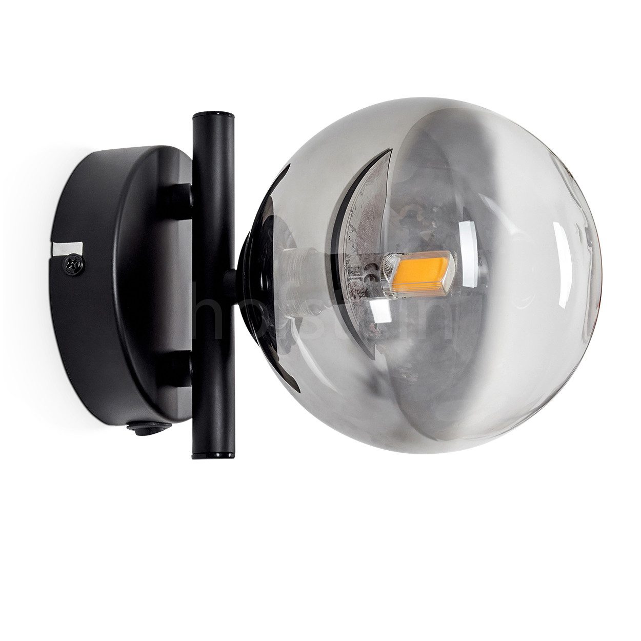 hofstein Wandleuchte Wandlampe aus Metall/Glas in günstig online kaufen