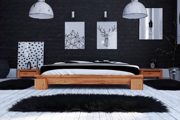 byoak Bett VINCI 140 x 200 aus Massivholz, ohne Kopfteil, Naturgeölt