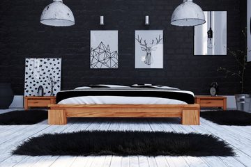 byoak Bett VINCI 180 x 220 aus Massivholz, ohne Kopfteil, Naturgeölt