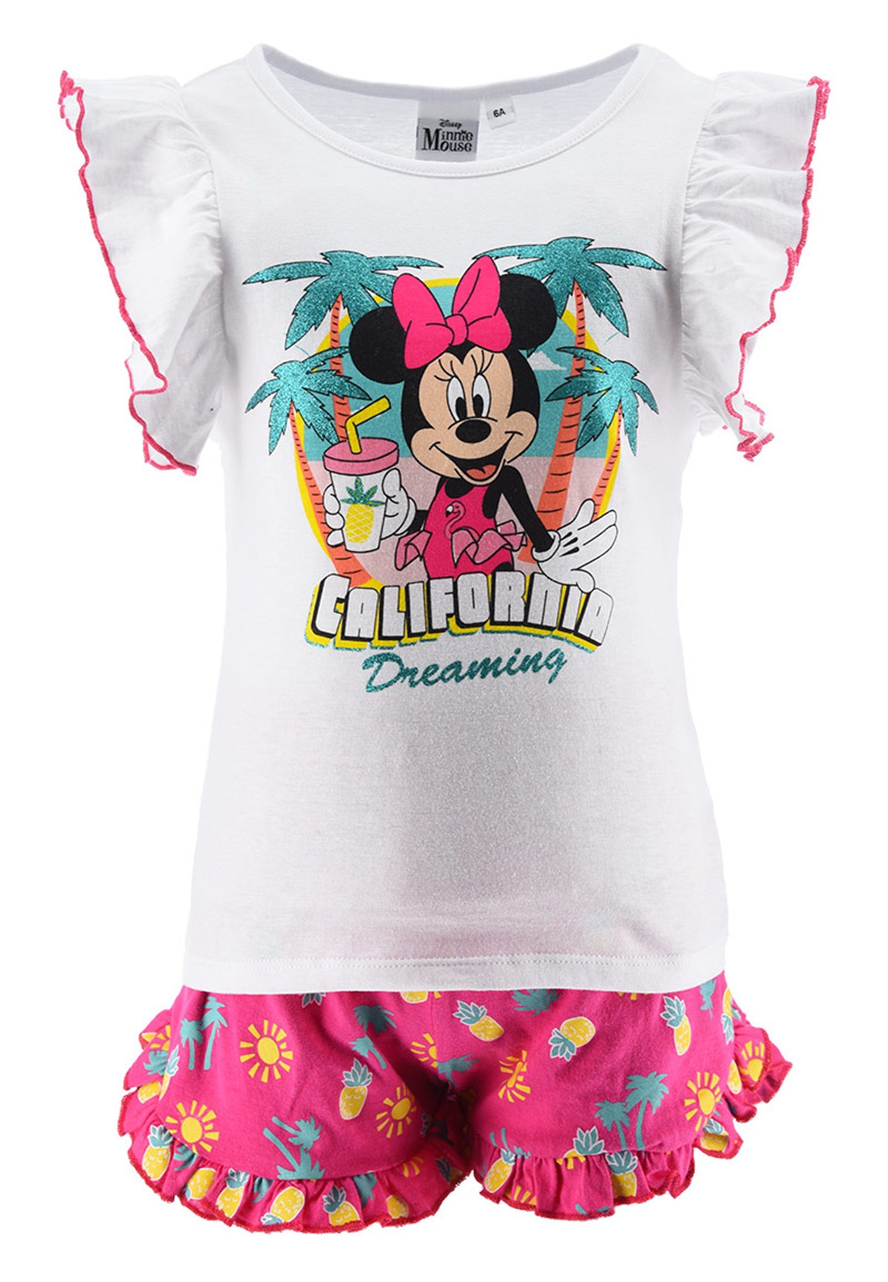 Disney Minnie Mouse T-Shirt & Maus Shorts Mini Bekleidungs-Set Shorty