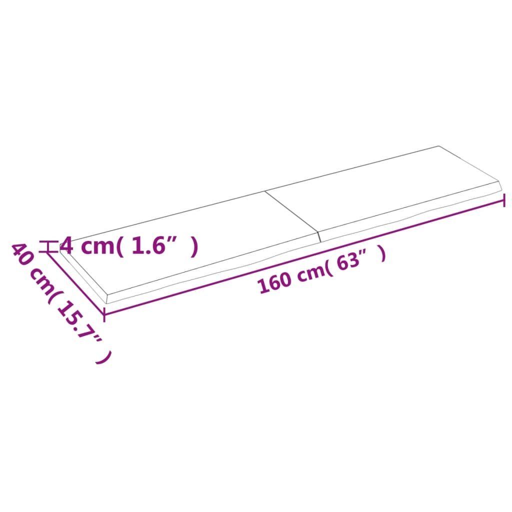 Eiche Hellbraun Tischplatte Massivholz 160x40x(2-4)cm furnicato Behandelt