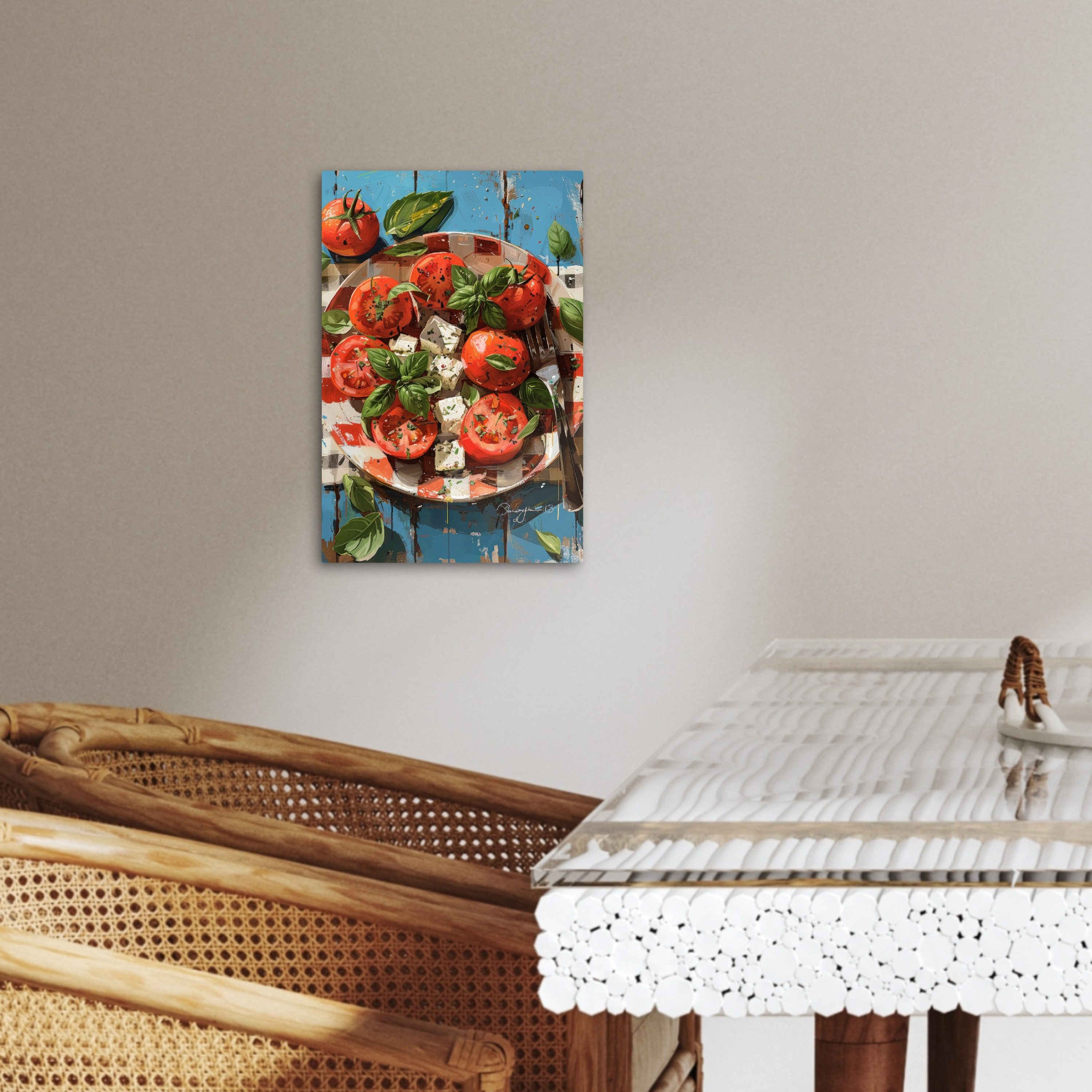 OneMillionCanvasses® Leinwandbild Caprese - Salat - Sommer - Lebensmittel, Fotodruck (1 St), Wandbilder für Esszimmer, Wanddeko Bilder Küche, 20x30 cm – Bild 3 von 3