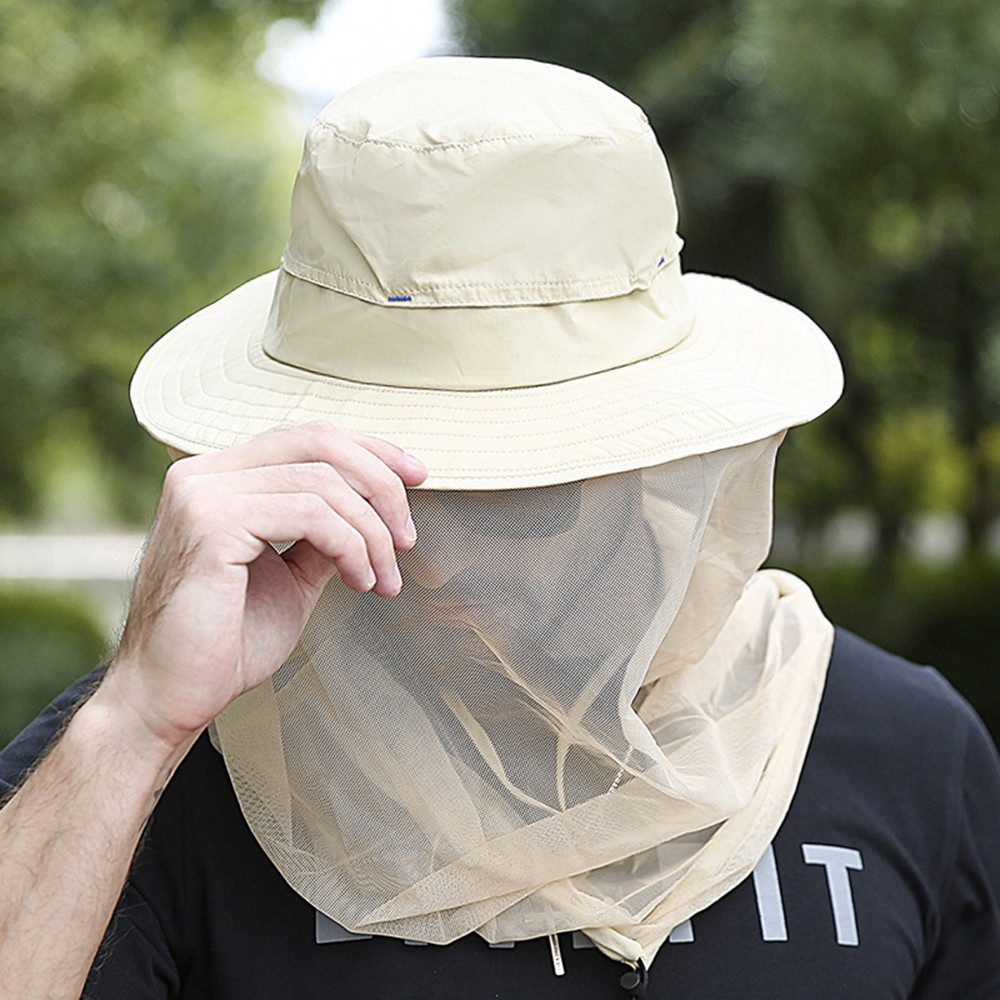 Coonoor Sonnenhut Safari Hut mit verstecktem Netz Mesh,Moskitonetz-Hut,Fisc günstig online kaufen