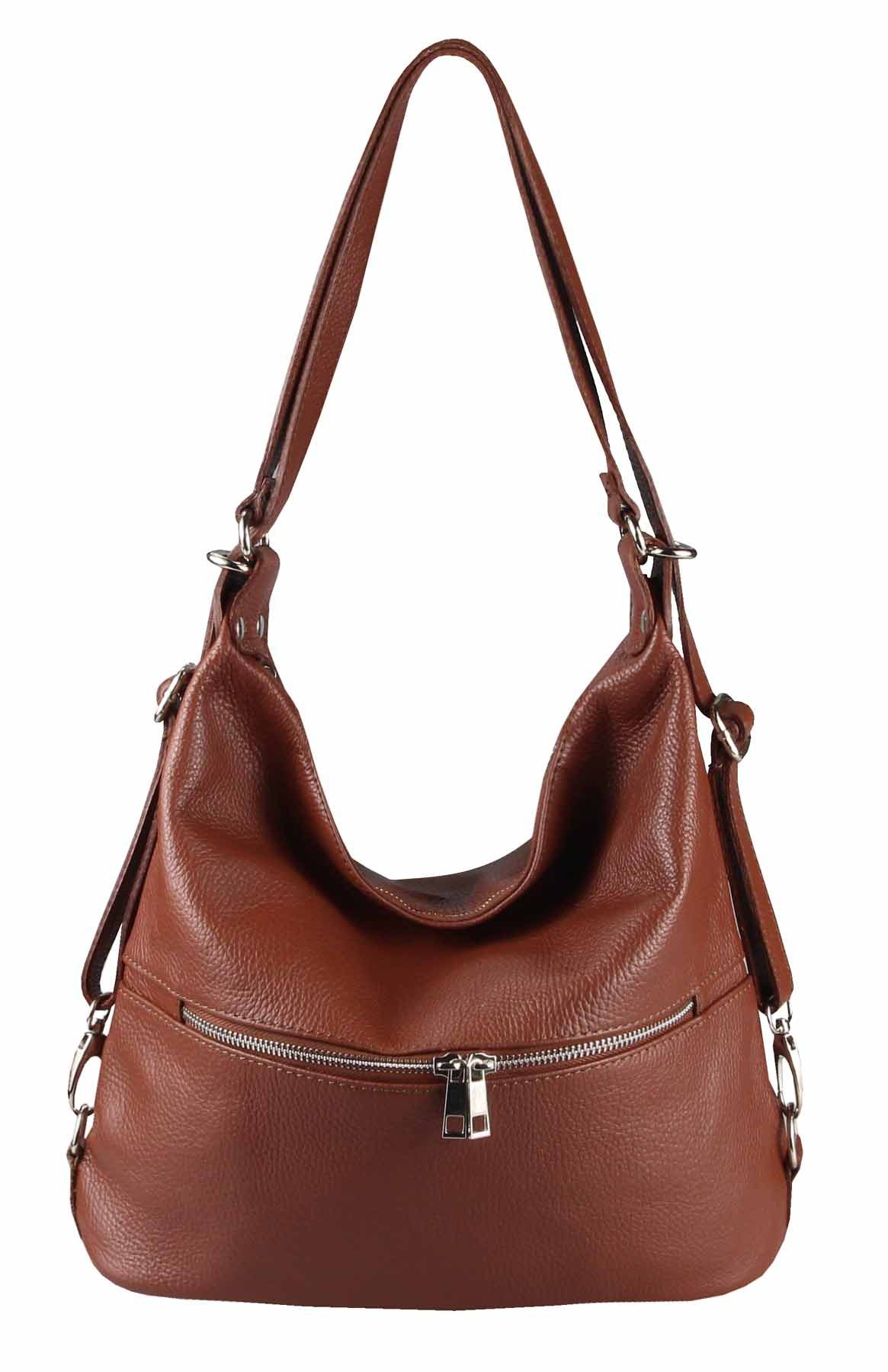 Rucksack Made in Italy Damen Leder Tasche Schultertasche