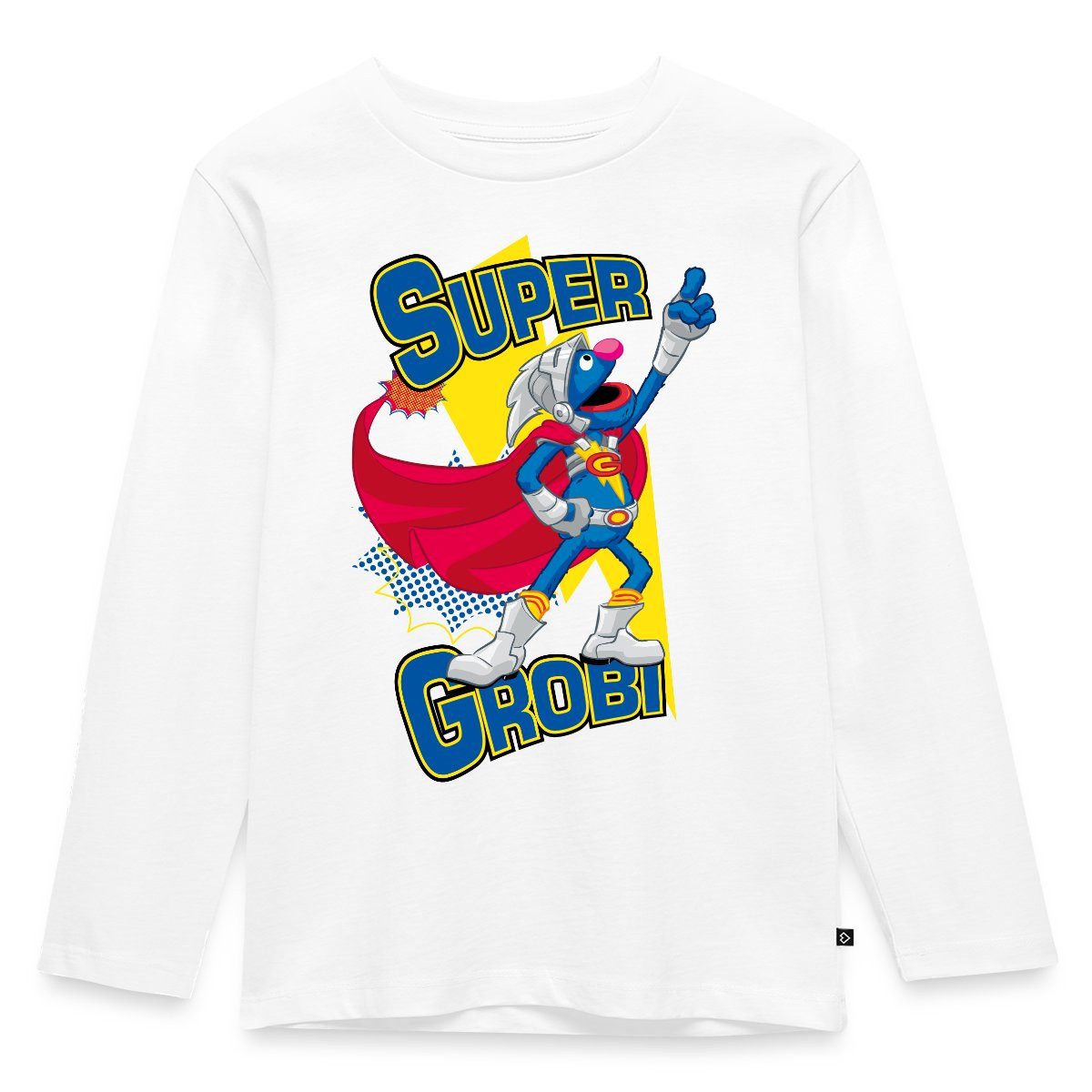 T-Shirt Sesamstraße Grobi Supergrobi Superheld Kinder Premium Langarmshirt