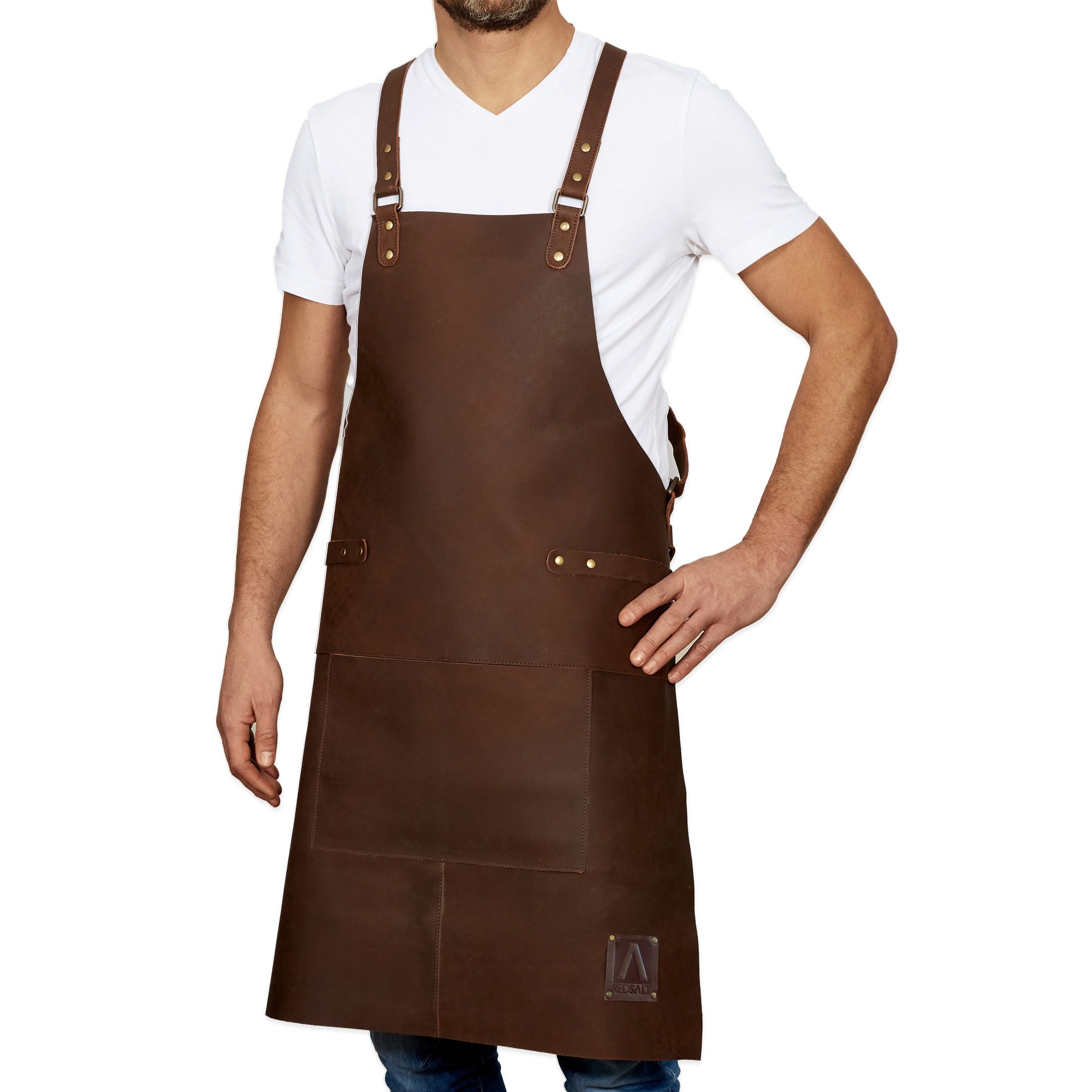 REDSALT® Grillschürze Premium Lederschürze 84x62cm, Arbeitsschürze günstig online kaufen