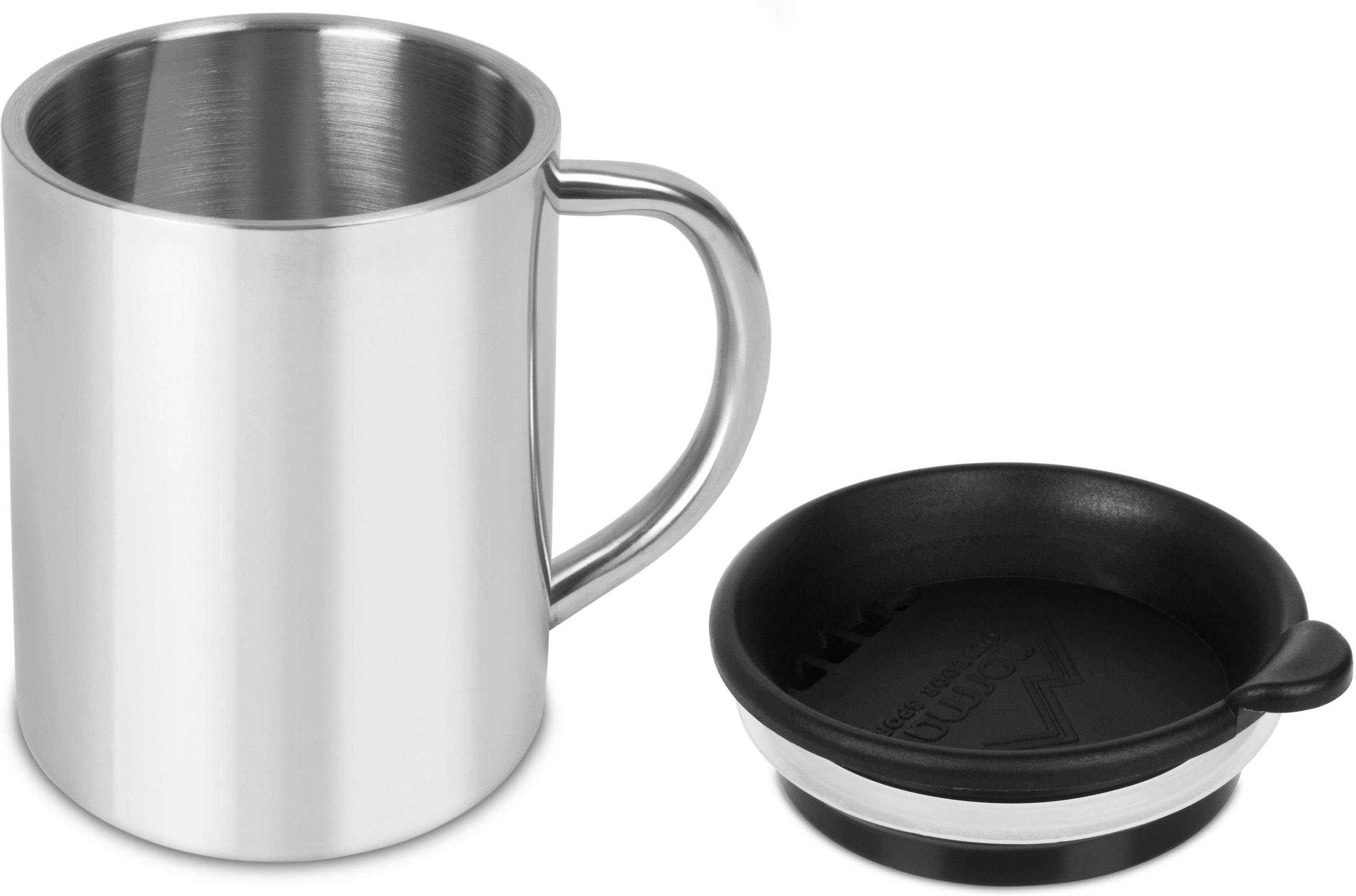 normani Becher Doppelwandiger Thermobecher mit Trinkdeckel, Edelstahl, Outdoor Tasse Edelstahlbecher Thermotasse – Bild 3 von 5