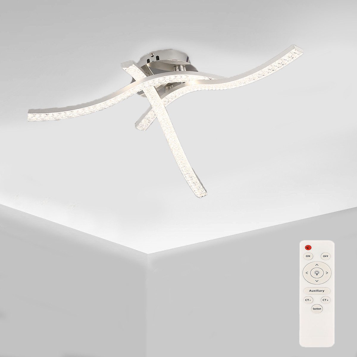 oyajia Deckenleuchte Kristall LED Deckenlampe 3/4 günstig online kaufen