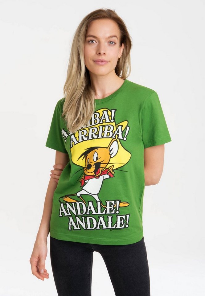 LOGOSHIRT T-Shirt Looney Tunes - Speedy Gonzales mit lizenziertem Print,  Niedliches Speedy Gonzales-Motiv ist ein super Hingucker