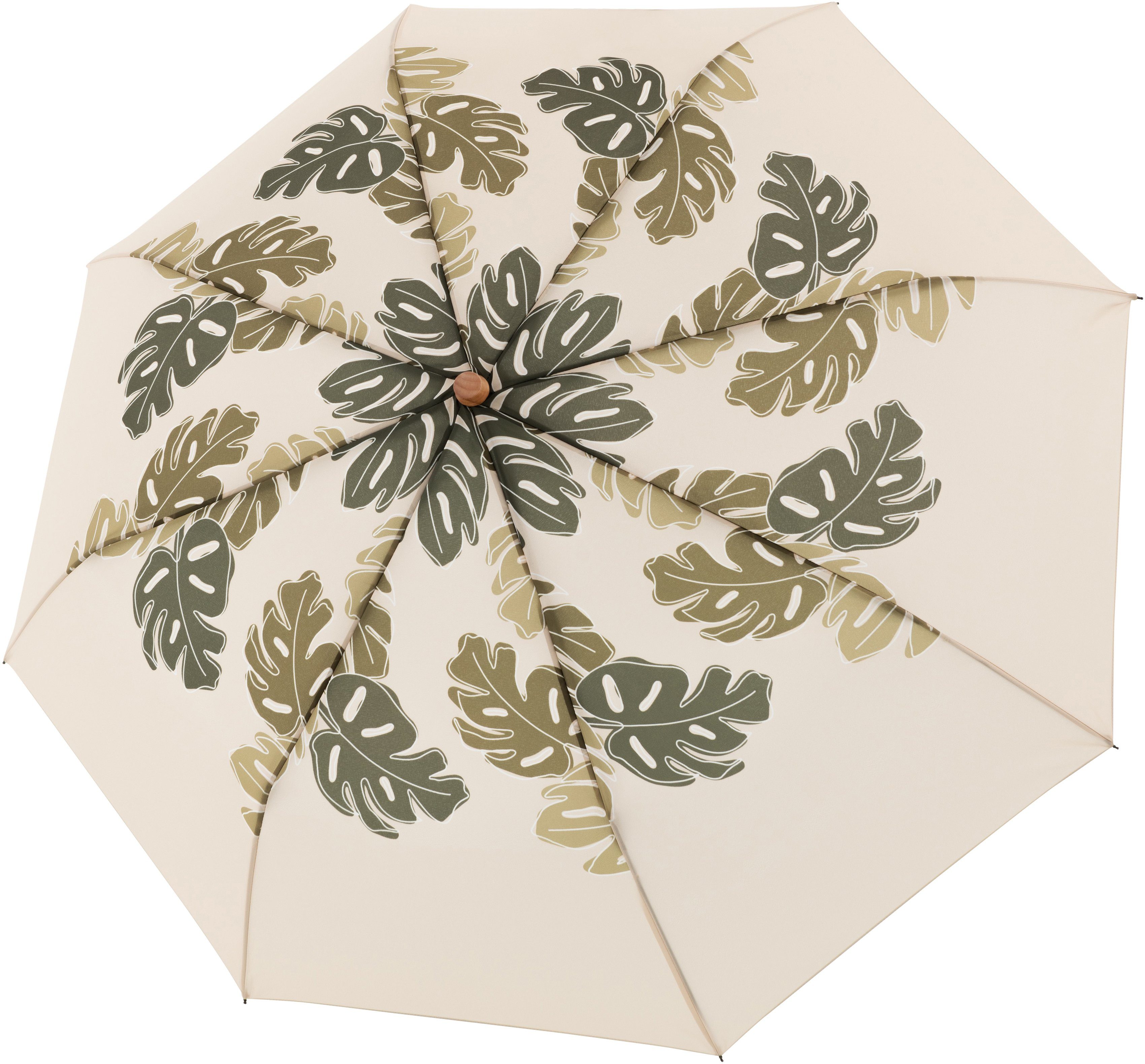 doppler® Taschenregenschirm aus FSC®- Griff mit - recyceltem Wald schützt nature beige, Material aus Mini, weltweit choice