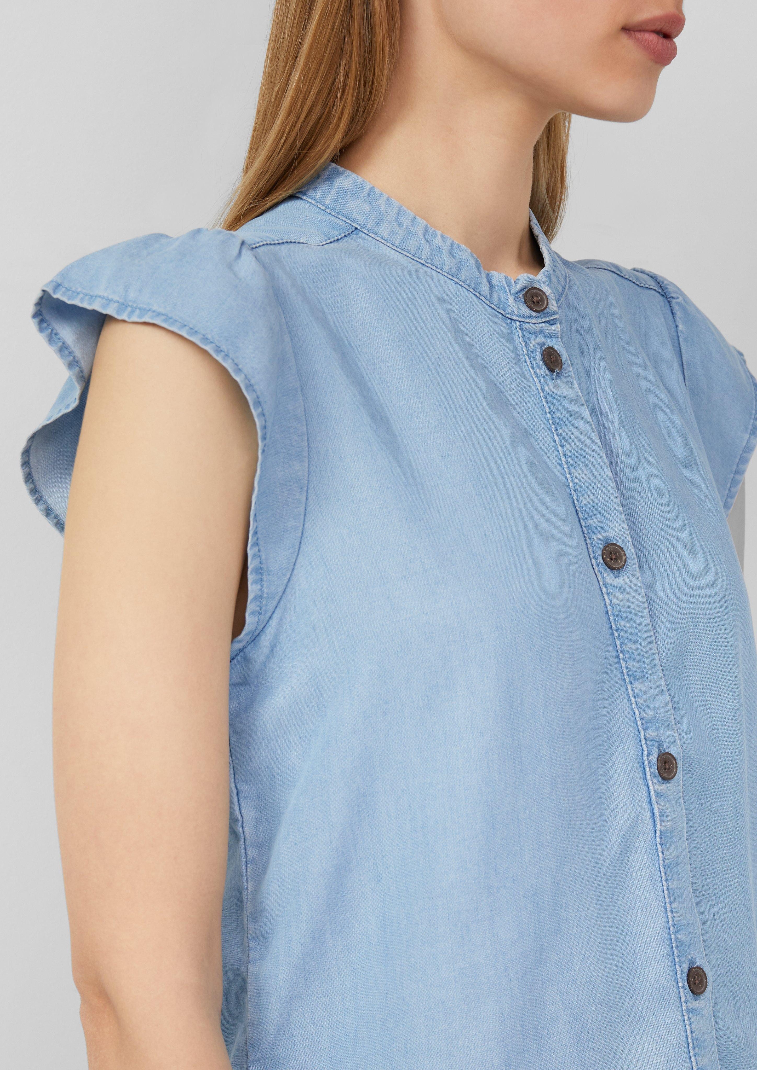 s.Oliver Kurzarmbluse Lyocell-Bluse mit Flügelärmeln günstig online kaufen