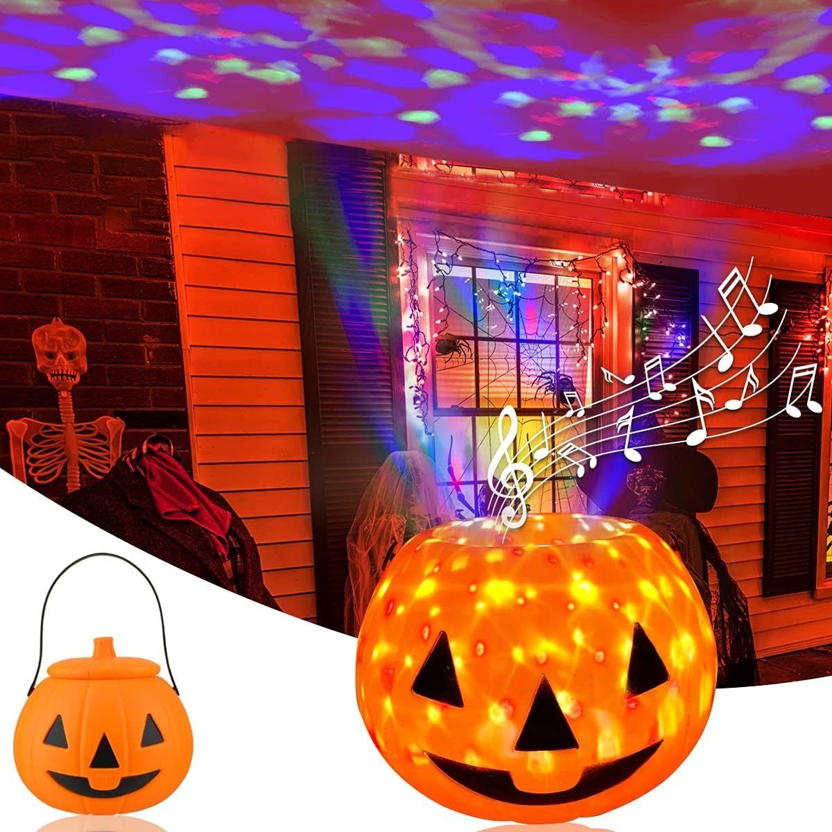 Jormftte LED-Lichterkette Halloween Kürbis LED Lichter,Laterne Kürbis Halloween Deko Licht für