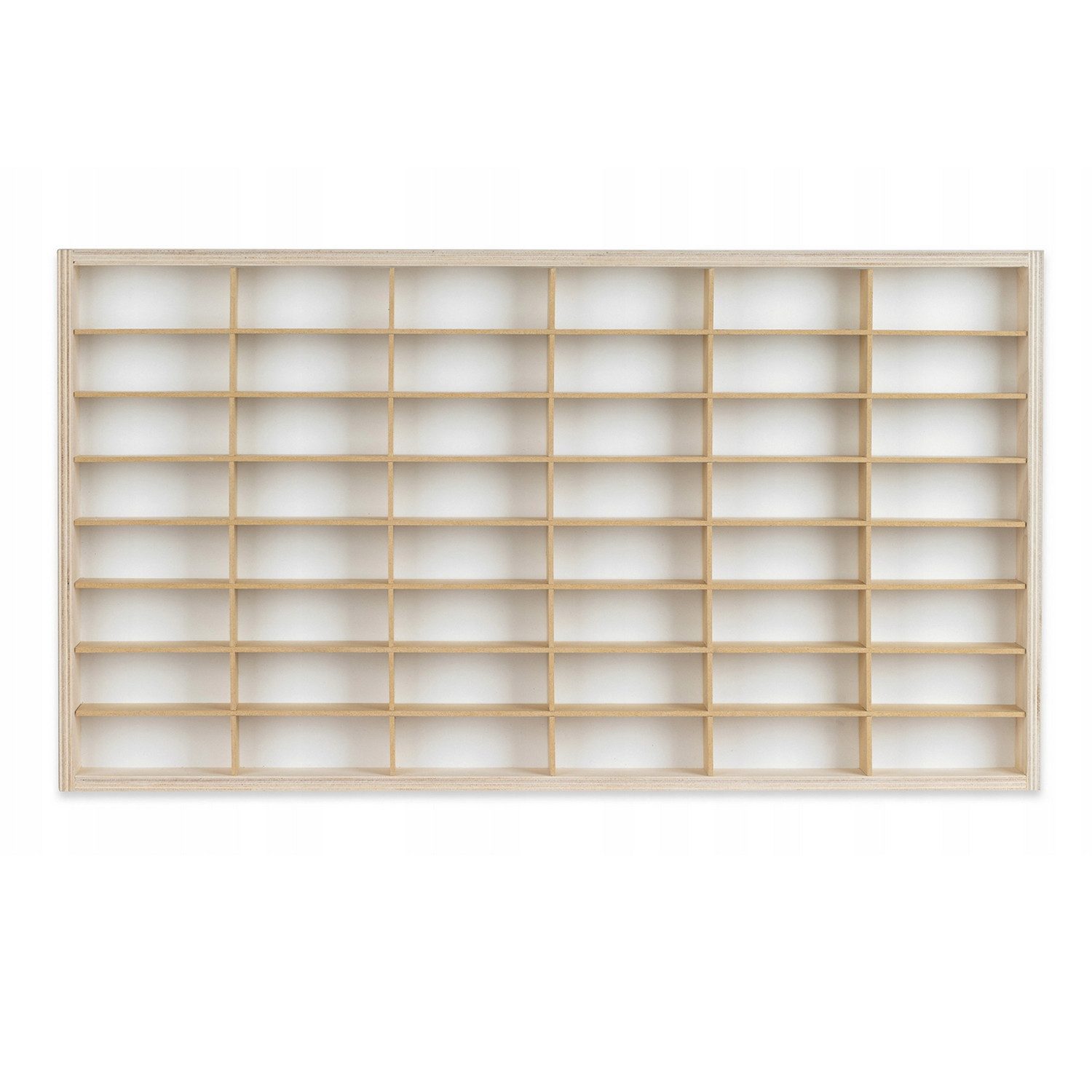 Wandregal Modellauto Display-Regal 48 Fächer 1:64 Autos Holz 59x32cm Wand