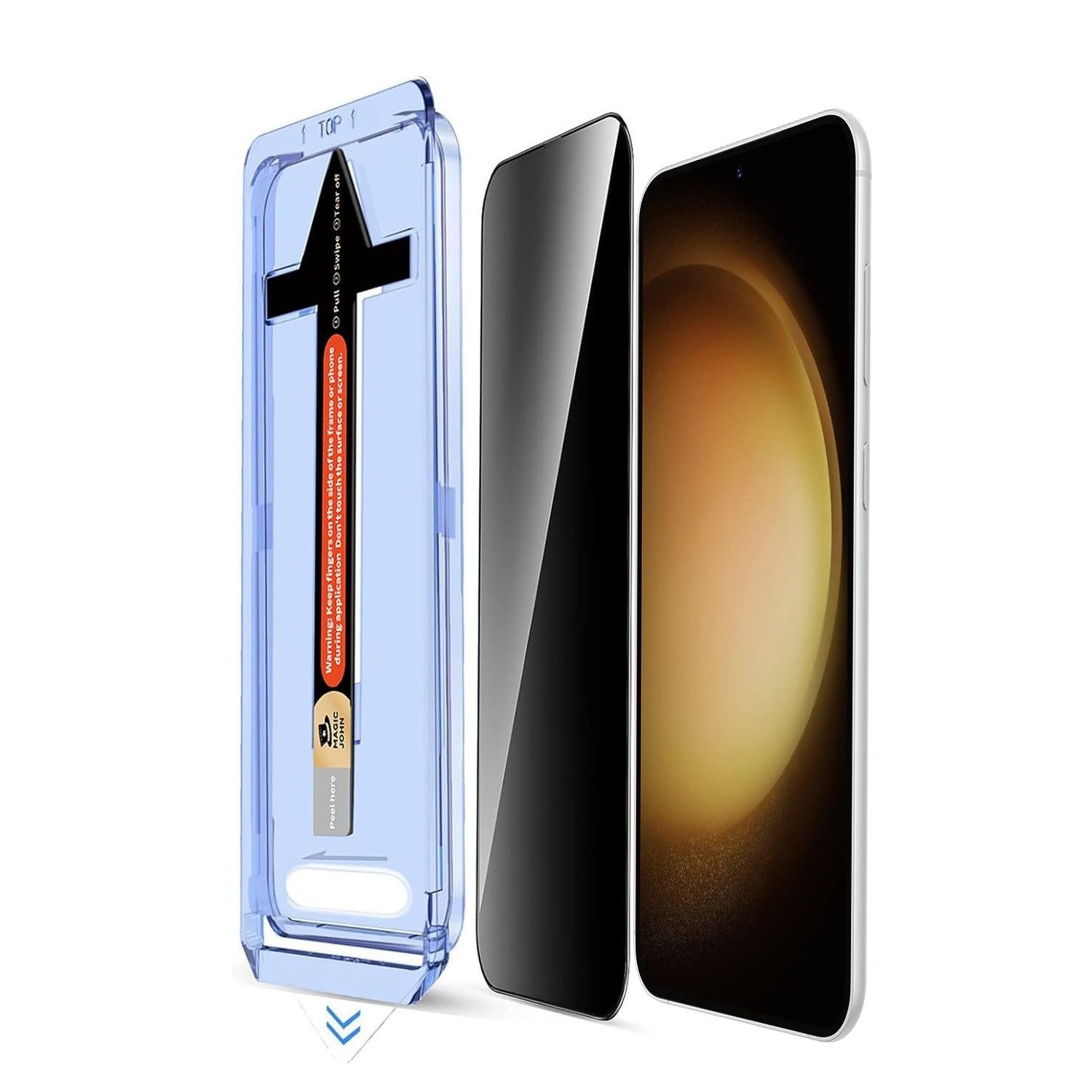 Protectorking Schutzfolie 1x Blickschutz 9H Panzerglas für Samsung Galaxy S23 Plus ANTI-SPY, (1-Stück), Auto-Dust-Eliminierung echtes Tempered 9H Glass HD KLAR