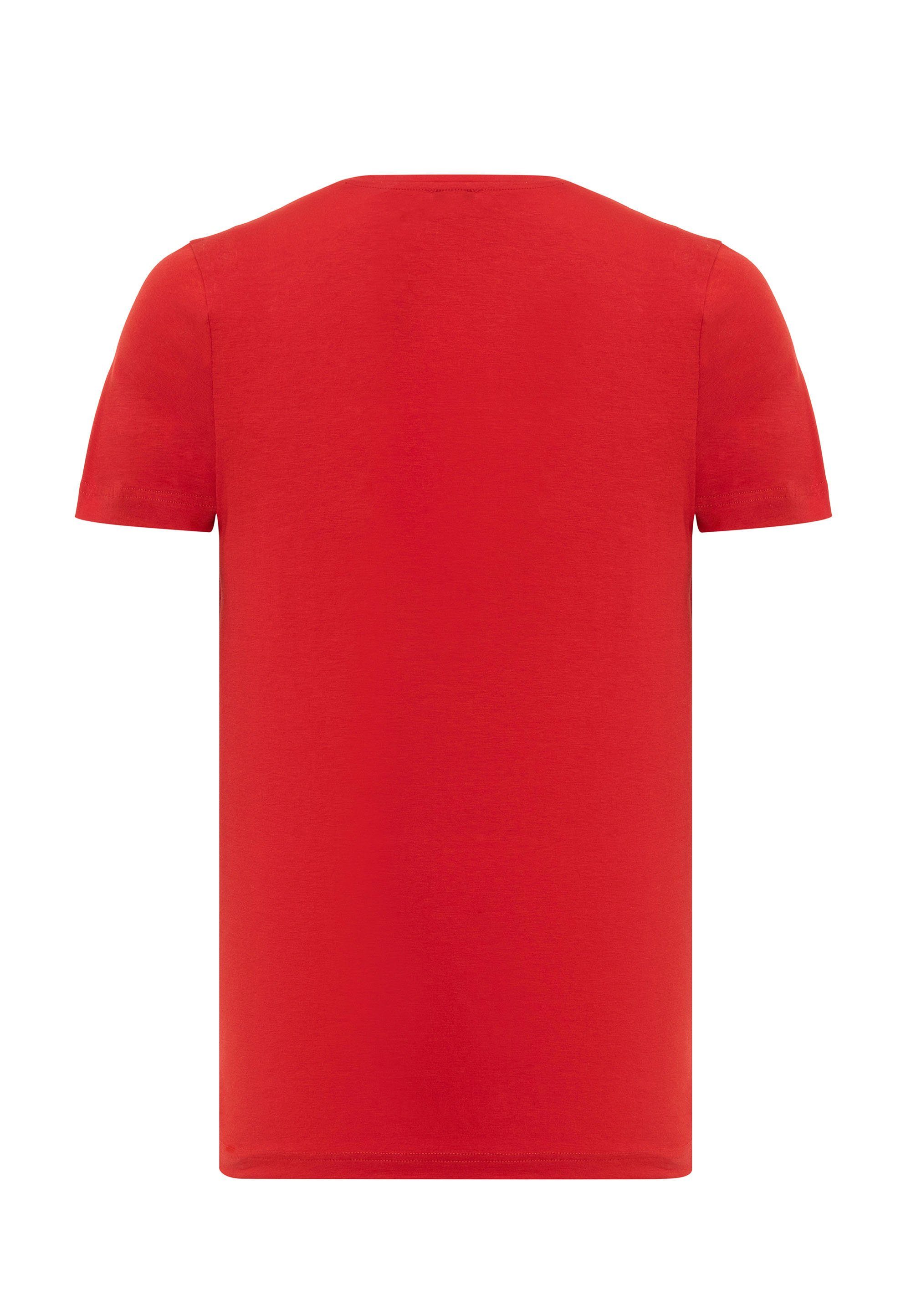 mit Baxx & Marken-Schriftzug T-Shirt rot trendigem Cipo